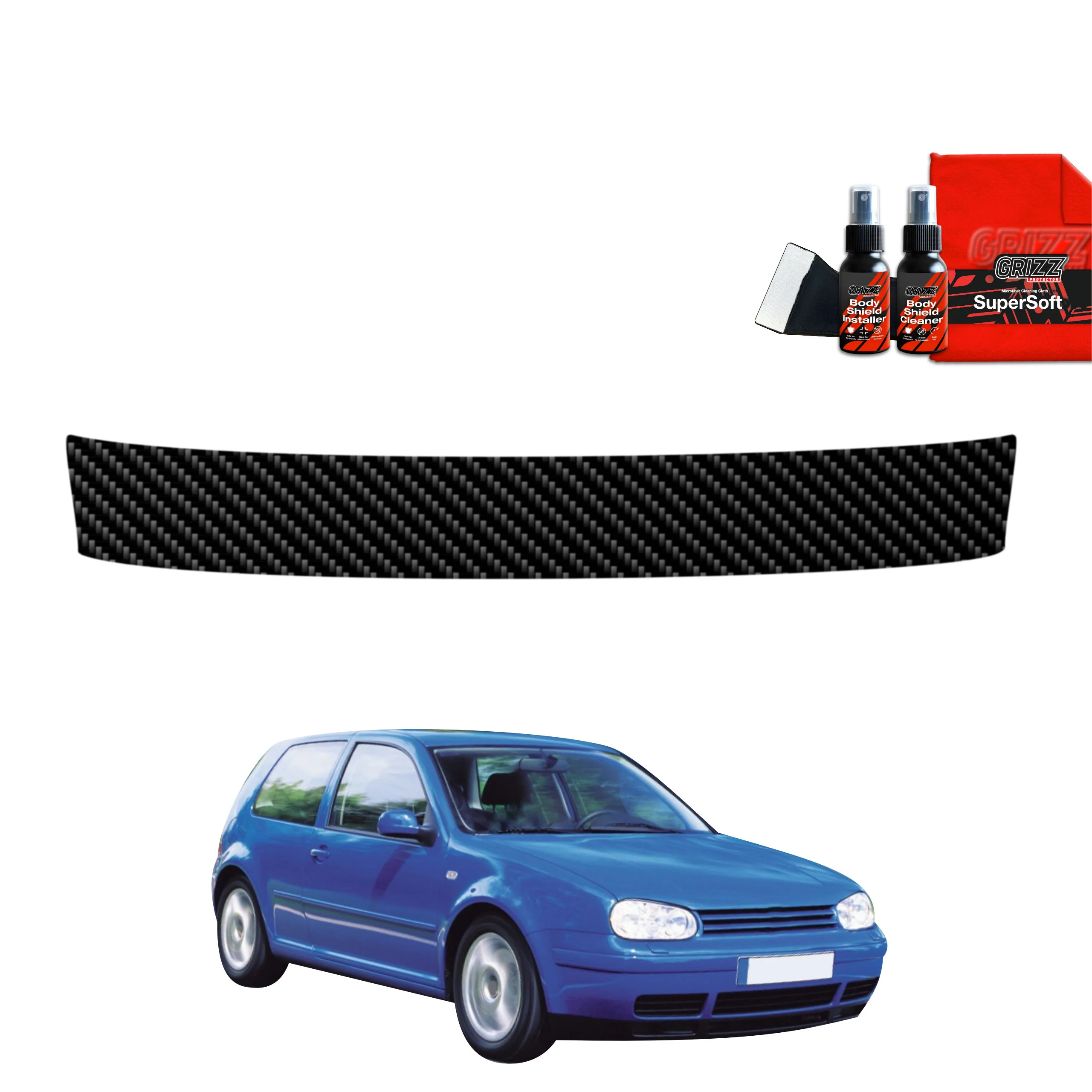 Kohlenstoff Schutzfolie Grizz Protector für Ladekante - Volkswagen Golf 4 Hatchback 3D (1997-2003)
