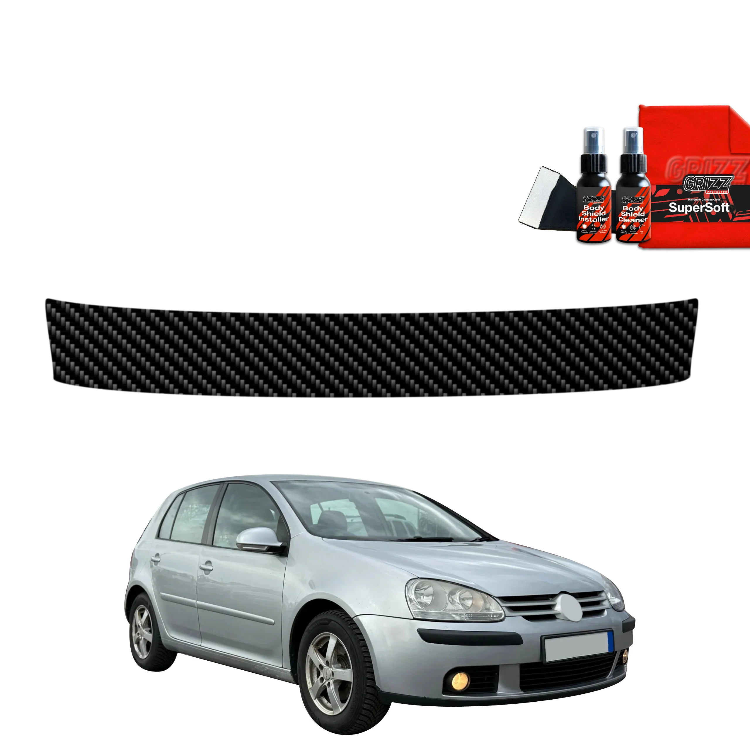Kohlenstoff Schutzfolie Grizz Protector für Ladekante - Volkswagen Golf 5 Hatchback 5D (2003-2009)