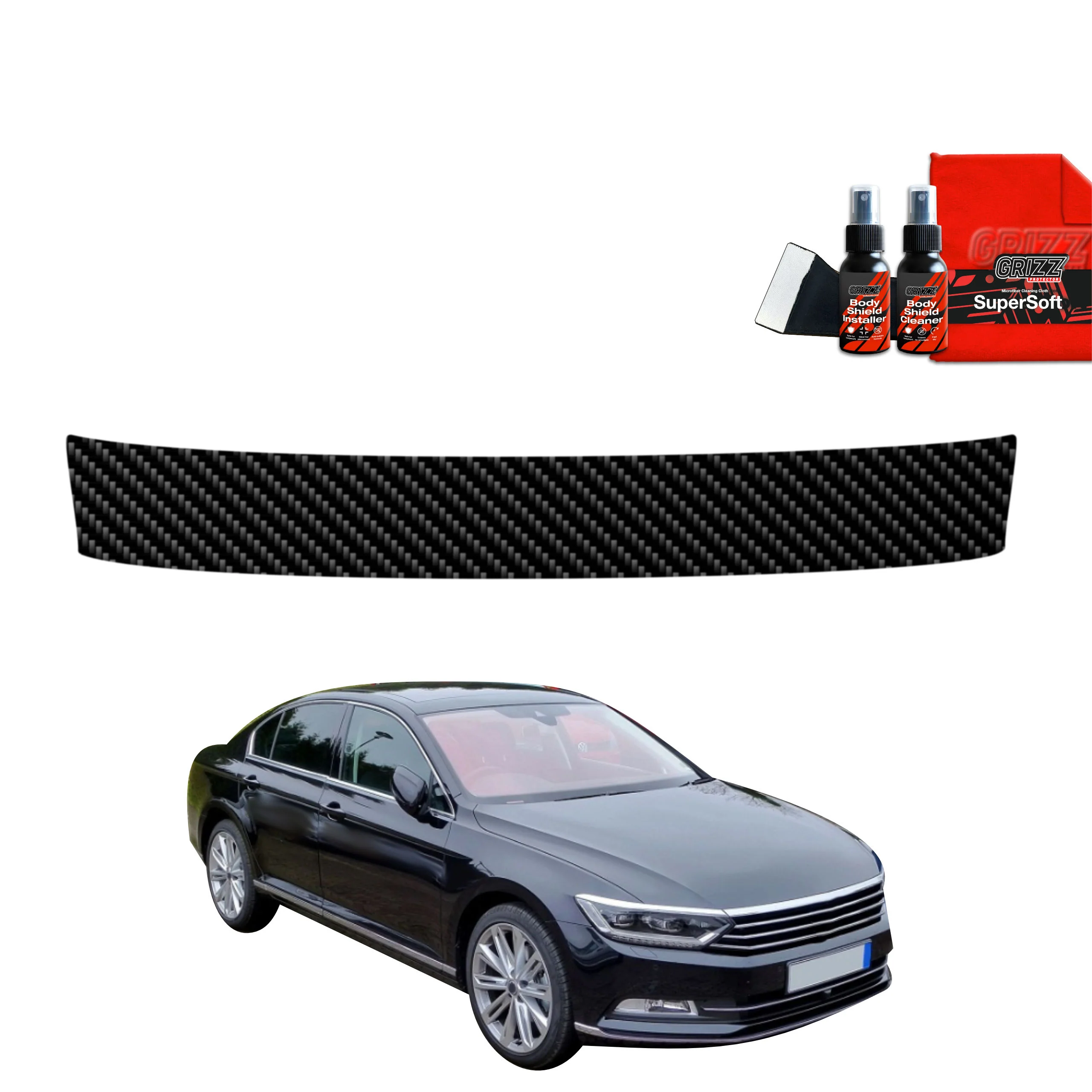 Kohlenstoff Schutzfolie Grizz Protector für Ladekante - Volkswagen Passat B8 Sedan (2014-2022)