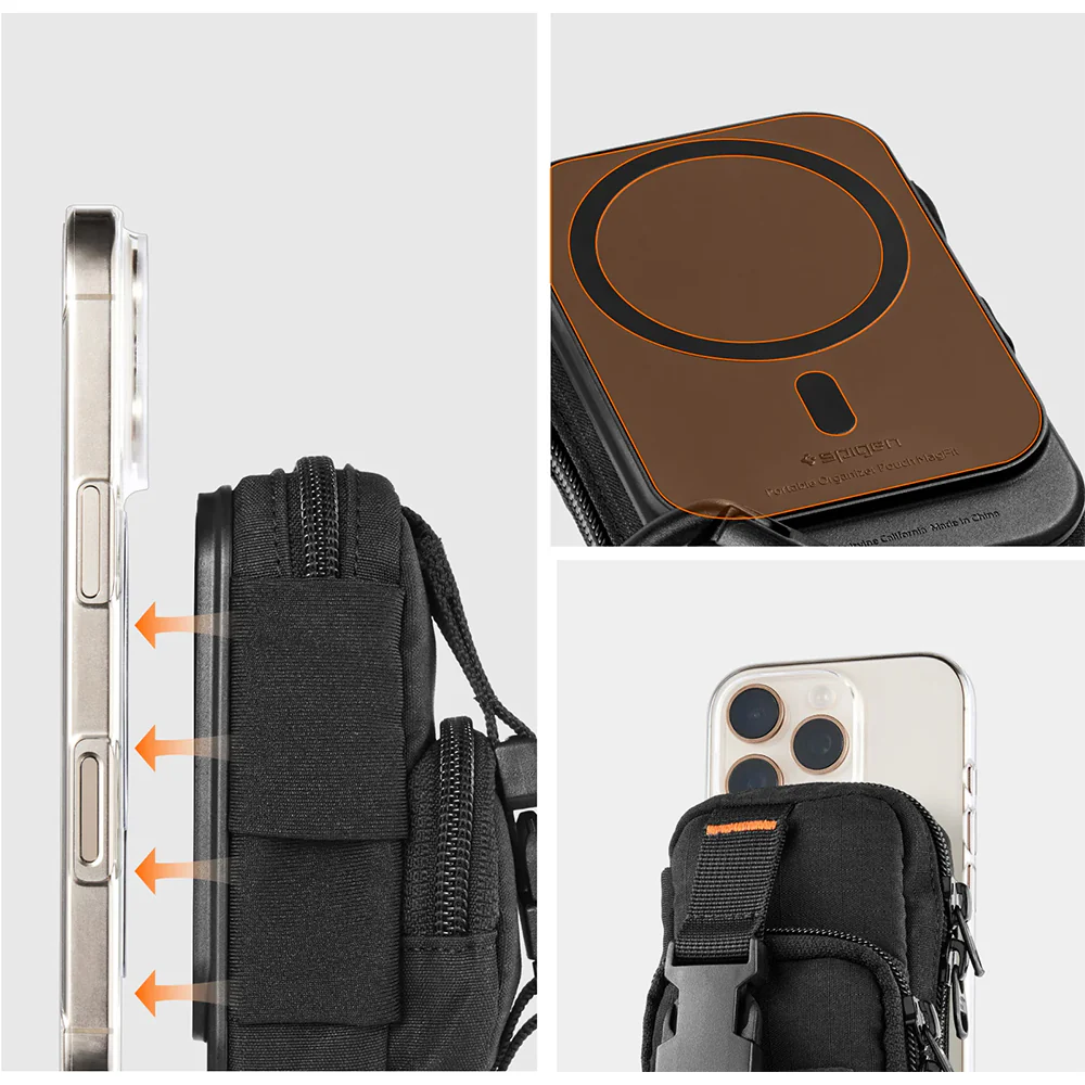 Kompakte Tasche mit MagSafe Befestigung Spigen SnapZip, Schwarz - Image 15