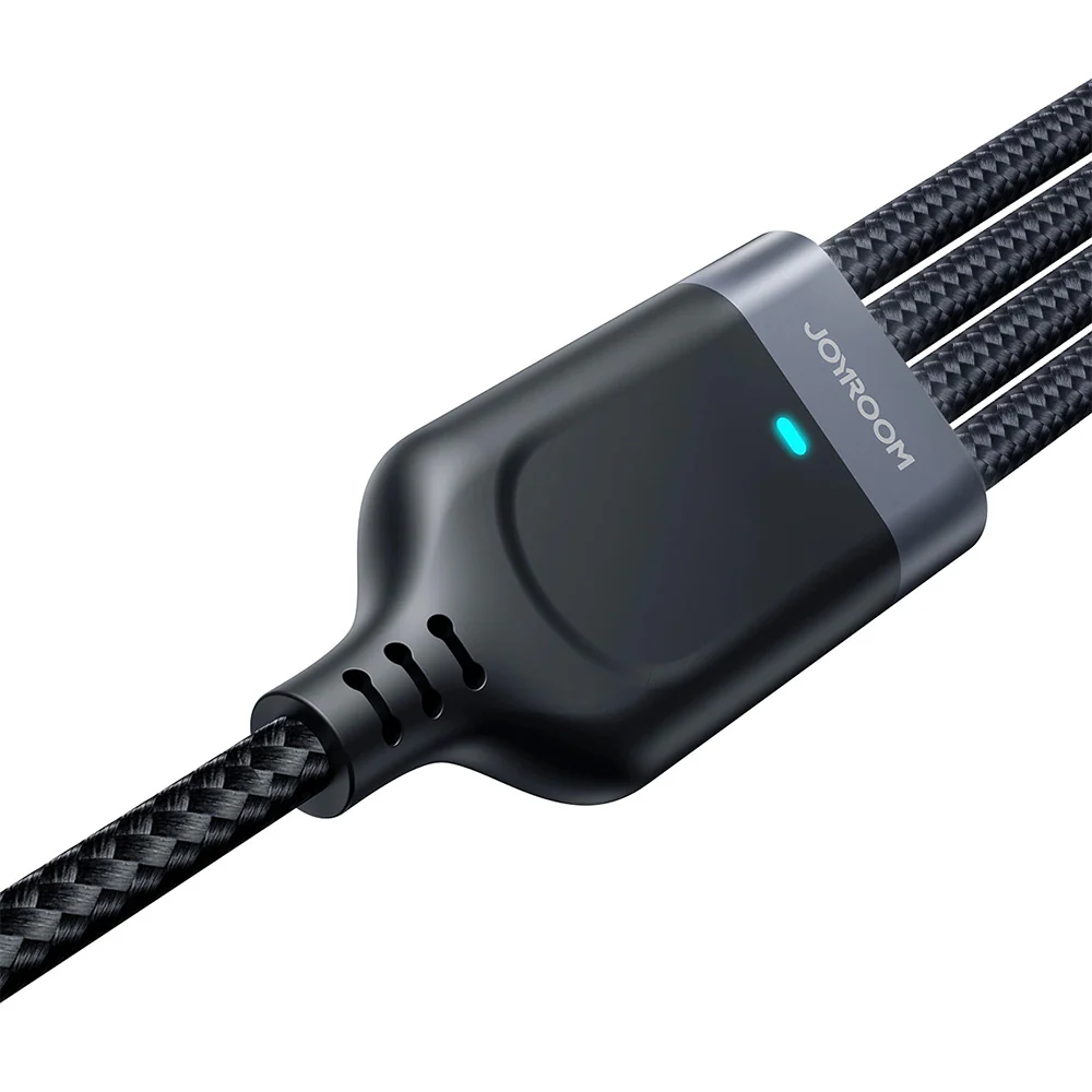 Ladekabel / Datenkabel USB-A zu 2x USB-C / Lightning / MicroUSB, Joyroom 4in1, 3.5A, 1,2m, Schwarz - Image 2