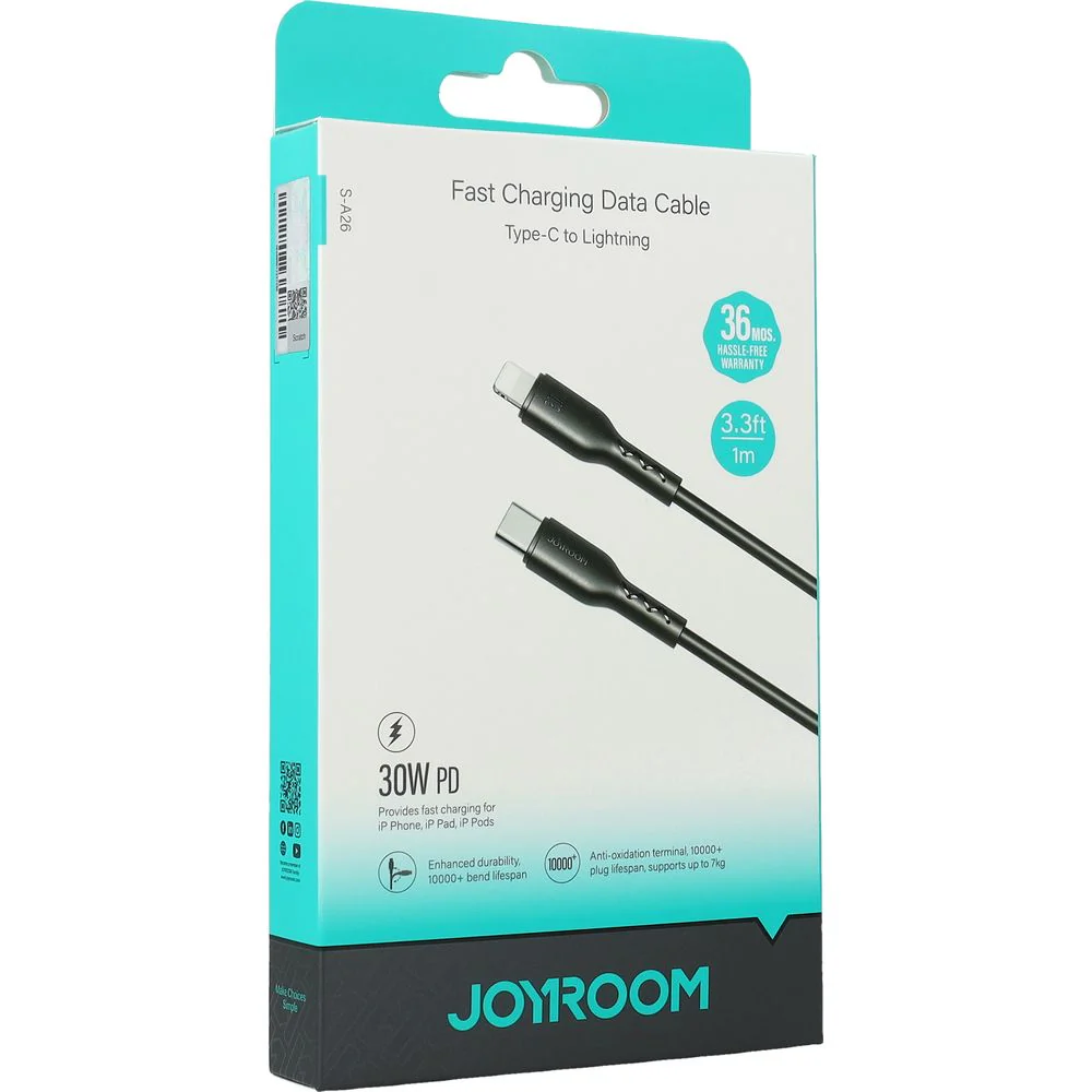 Ladekabel / Datenkabel USB-C zu Lightning, Joyroom Flash-Charge, 30W PD, 1m, Schwarz - Image 7