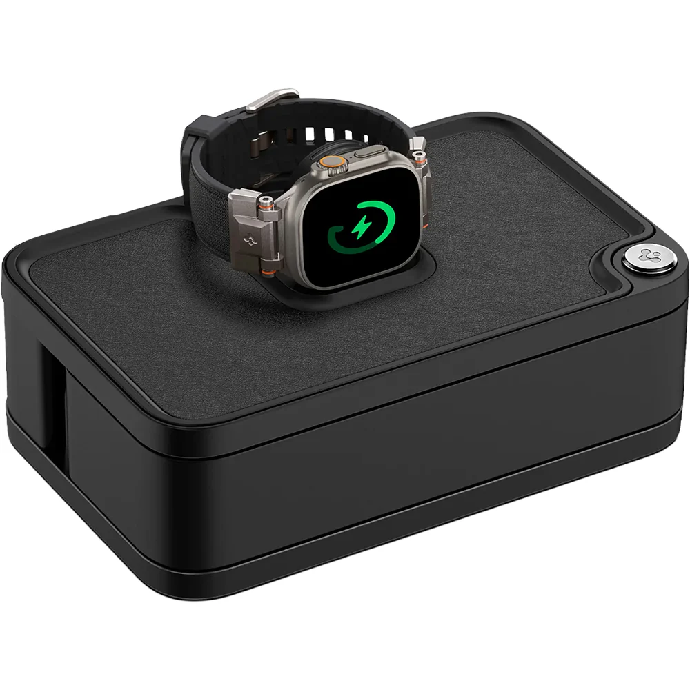 Ladestation mit Organizer und Schublade für Apple Watch Qi Ladegeräte, Spigen Watch Organizer S340, Schwarz - Image 2
