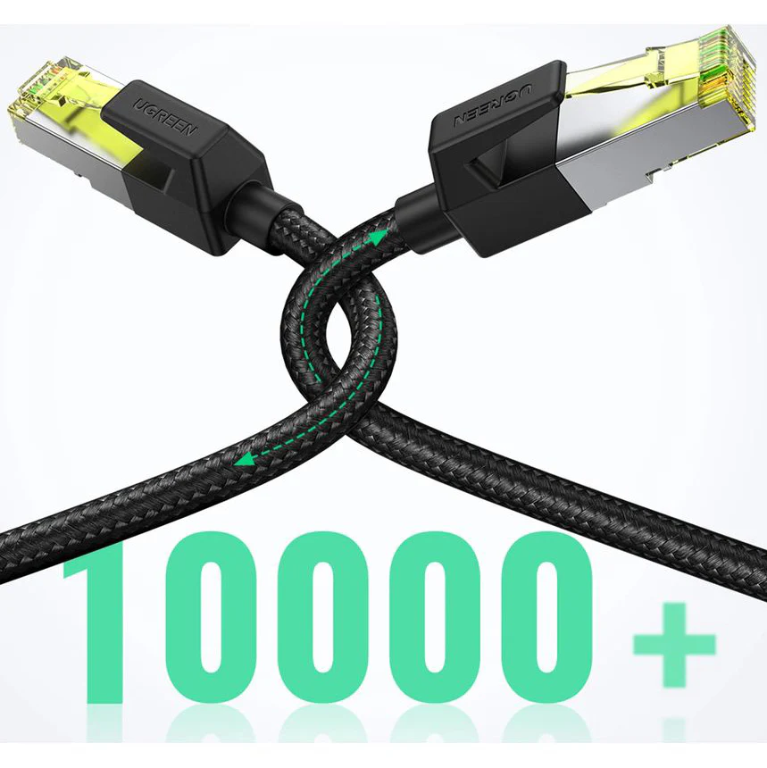 LAN Ethernet Netzwerkkabel RJ45 Cat 7 F/FTP, 10 Gbps, 5 m, Ugreen NW150, Schwarz - Image 9