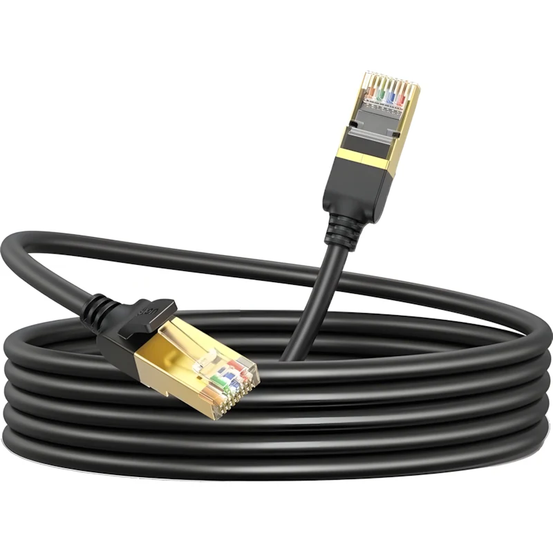 LAN Ethernet Netzwerkkabel RJ45 Cat 7 F/FTP, Ugreen NW107, 10 Gbps, 15 m, Schwarz - Image 2