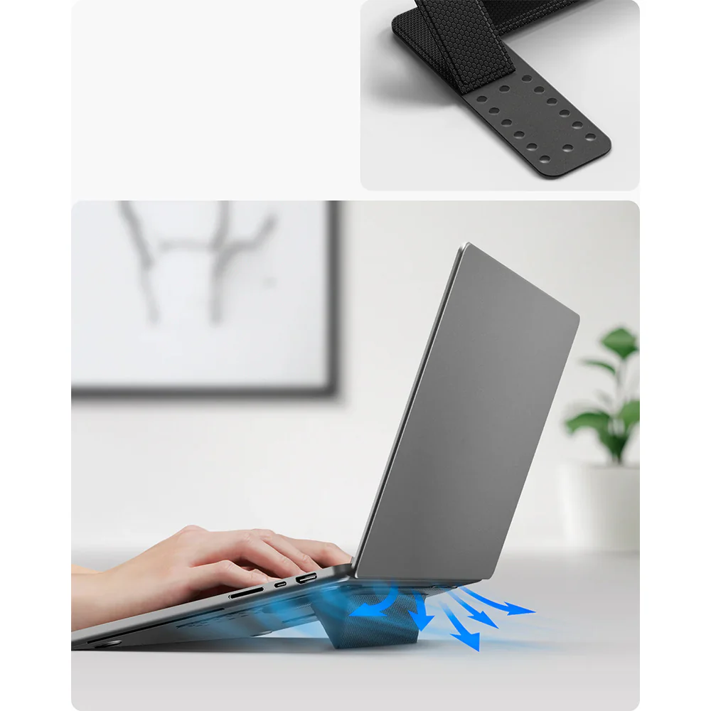 Laptopständer für Laptops bis 16", höhenverstellbar, Spigen Slimfold LD201-S1, Schwarz - Image 6