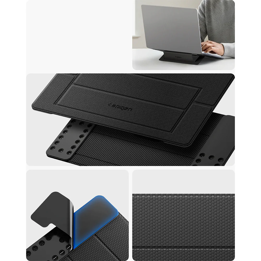 Laptopständer für Laptops bis 16", höhenverstellbar, Spigen Slimfold LD201-S1, Schwarz - Image 7