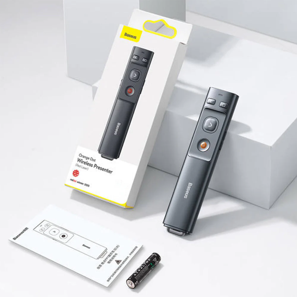Laserpointer, kabellos / Fernbedienung für Präsentationen, Baseus Orange Dot, 100 m, 2.4 GHz, Grau - Image 10