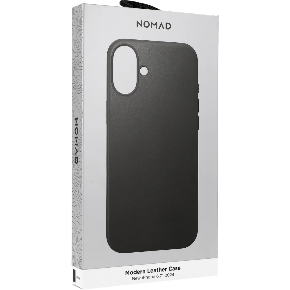 Leder Handyhülle für iPhone 16 Plus, Nomad Modern Leather MagSafe, Schwarz - Image 6