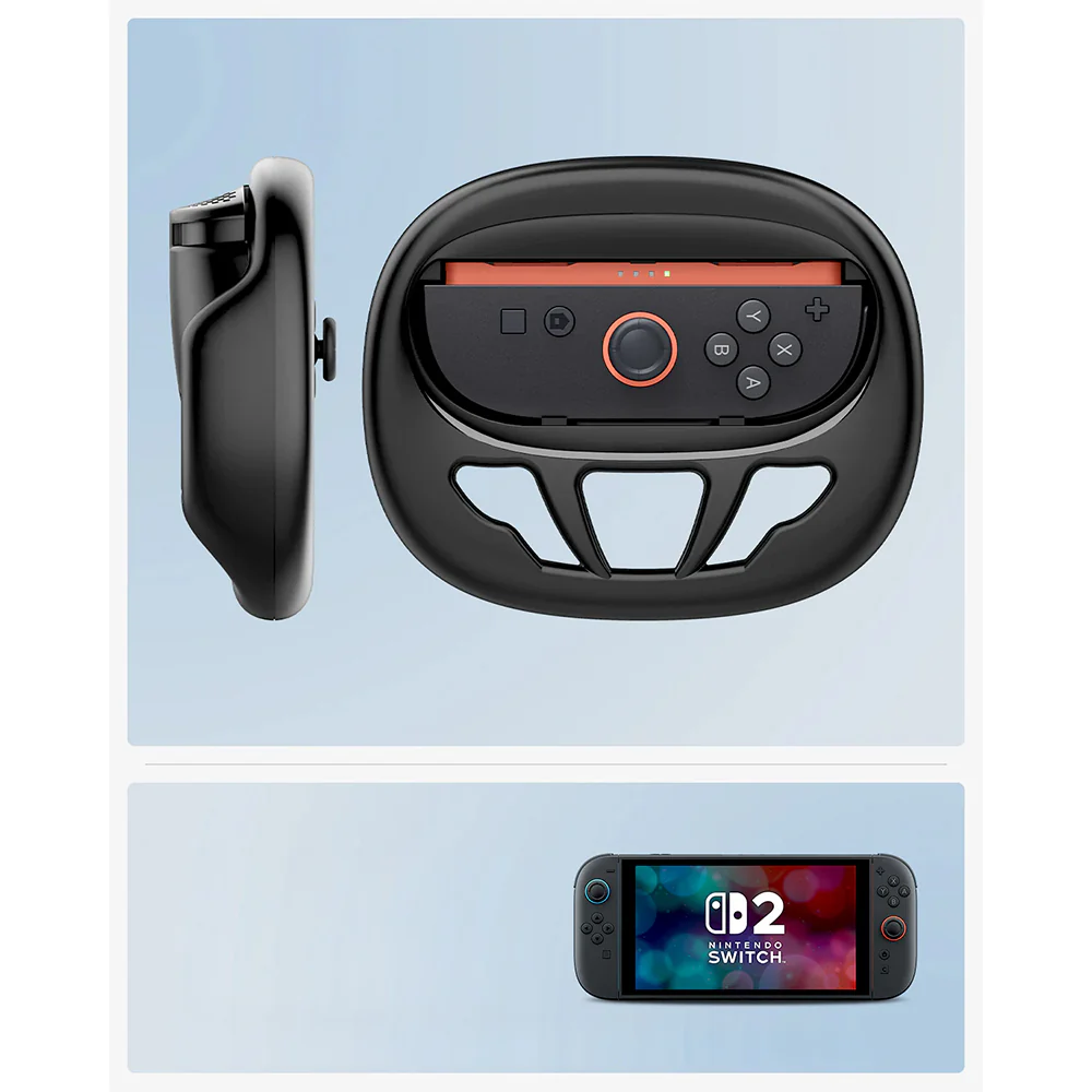 Lenkrad für Joy-Con 2 Controller, Spigen NS101 Steering Wheel, für Nintendo Switch 2, 2er-Set, Schwarz - Image 3