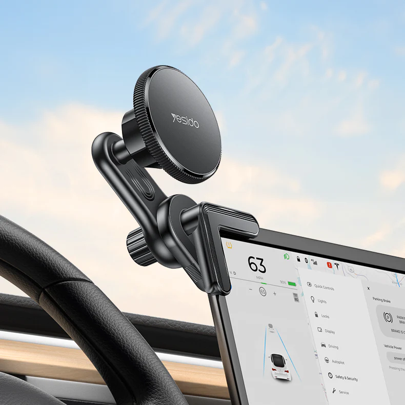 Magnetische Autohalterung für die Ecke des Bildschirms mit MagSafe, Yesido C213, Schwarz - Image 2