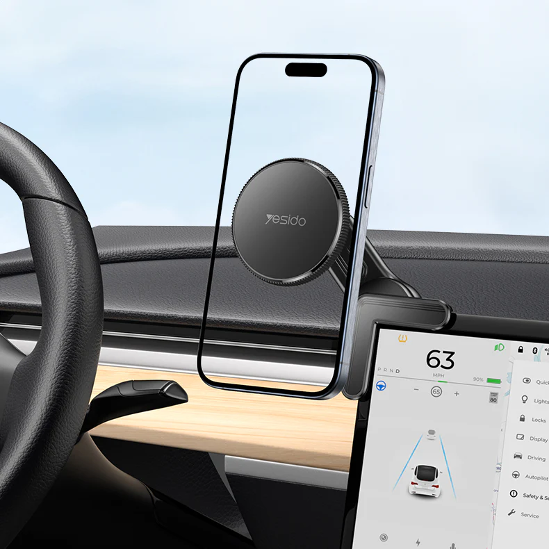 Magnetische Autohalterung für die Ecke des Bildschirms mit MagSafe, Yesido C213, Schwarz - Image 6