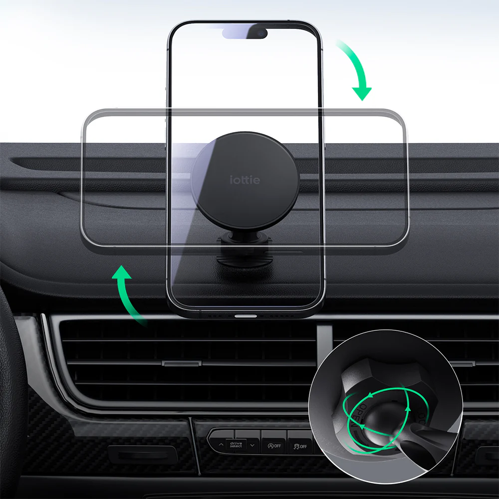 Magnetische Autohalterung für Klebeband, iOttie iTap 3, für MagSafe, Schwarz - Image 9