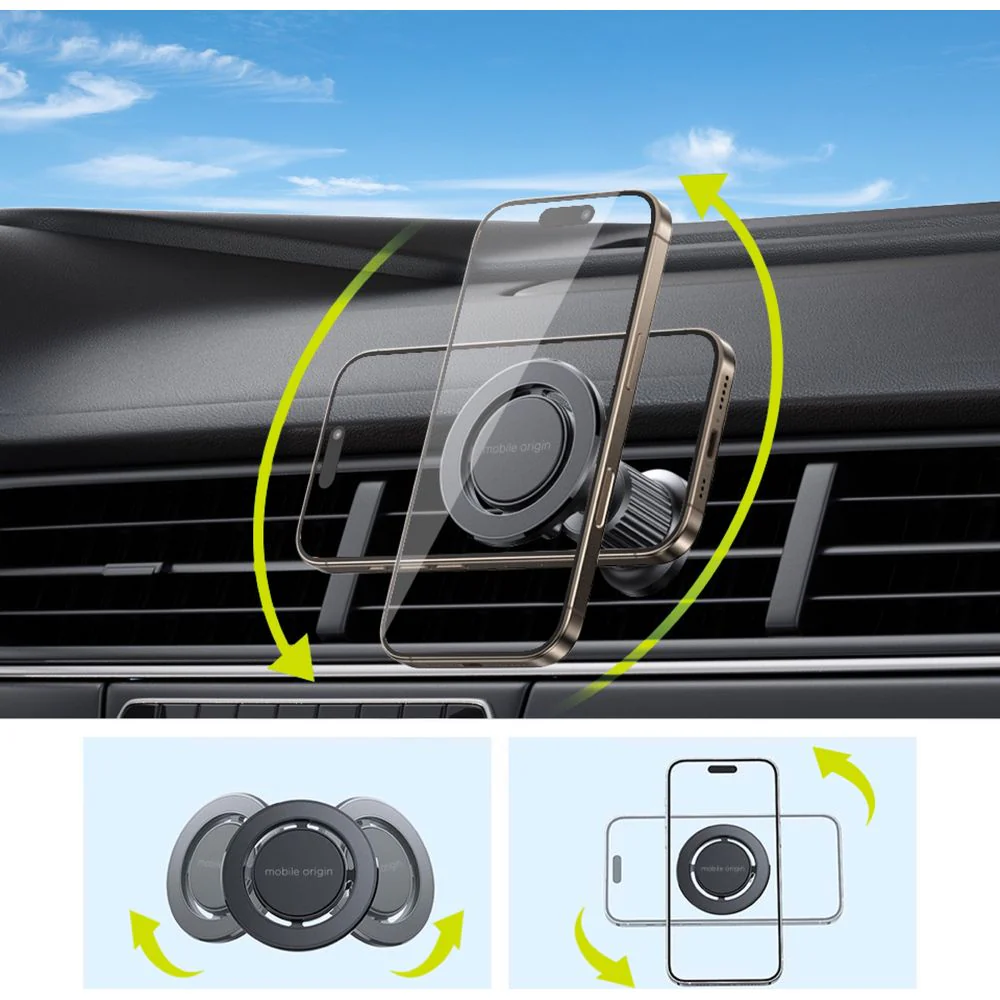 Magnetische Autohalterung für Lüftungsschlitze mit MagSafe, Mobile Origin MO9, Schwarz - Image 8