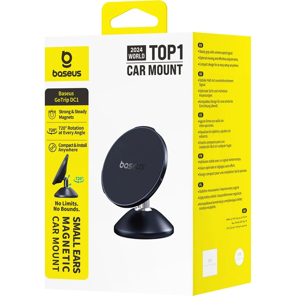 Magnetische Autohalterung für Windschutzscheibe / Armaturenbrett, Baseus GoTrip DC1, Schwarz - Image 10