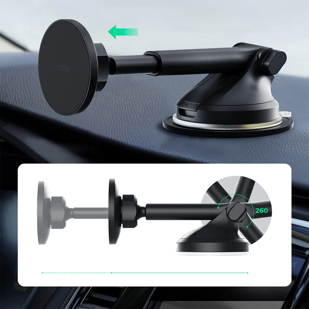 Magnetische Autohalterung für Windschutzscheibe / Armaturenbrett, iOttie iTap 3, für MagSafe, Schwarz - Image 8