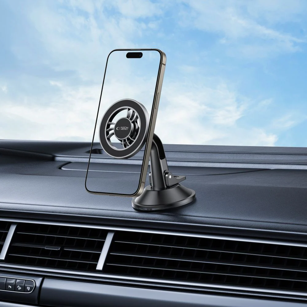 Magnetische Handy-Halterung für Cockpit / Windschutzscheiben, Tech-Protect N56 Magnetic Dashboard Car Mount, mit MagSafe, Schwarz - Image 7