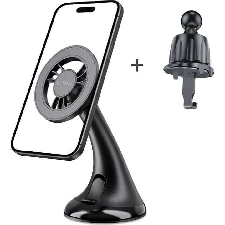 Magnetische Handy-Halterung für Lüftungsgitter / Cockpit / Windschutzscheiben, Tech-Protect N56, mit MagSafe, Schwarz - Image 2