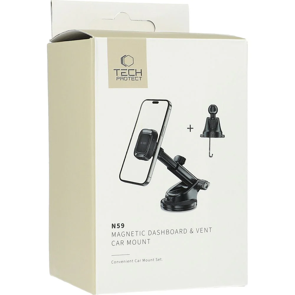 Magnetische Handy-Halterung für Lüftungsgitter / Cockpit / Windschutzscheiben, Tech-Protect N59, mit MagSafe, Schwarz - Image 13