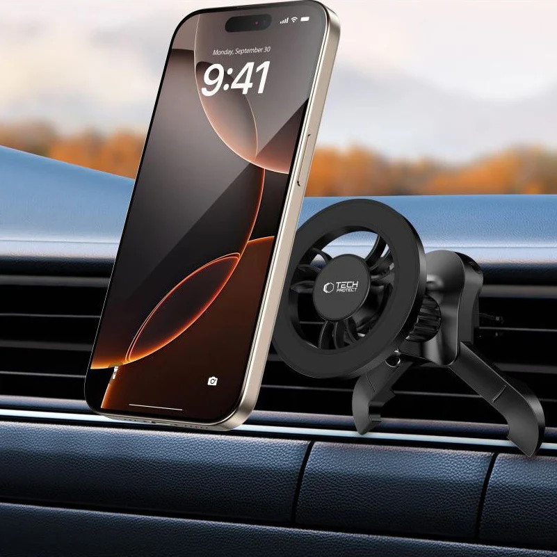 Magnetische Handy-Halterung für Lüftungsgitter, Tech-Protect N56 Magnetic Stable Vent Car Mount, mit MagSafe, Schwarz - Image 8
