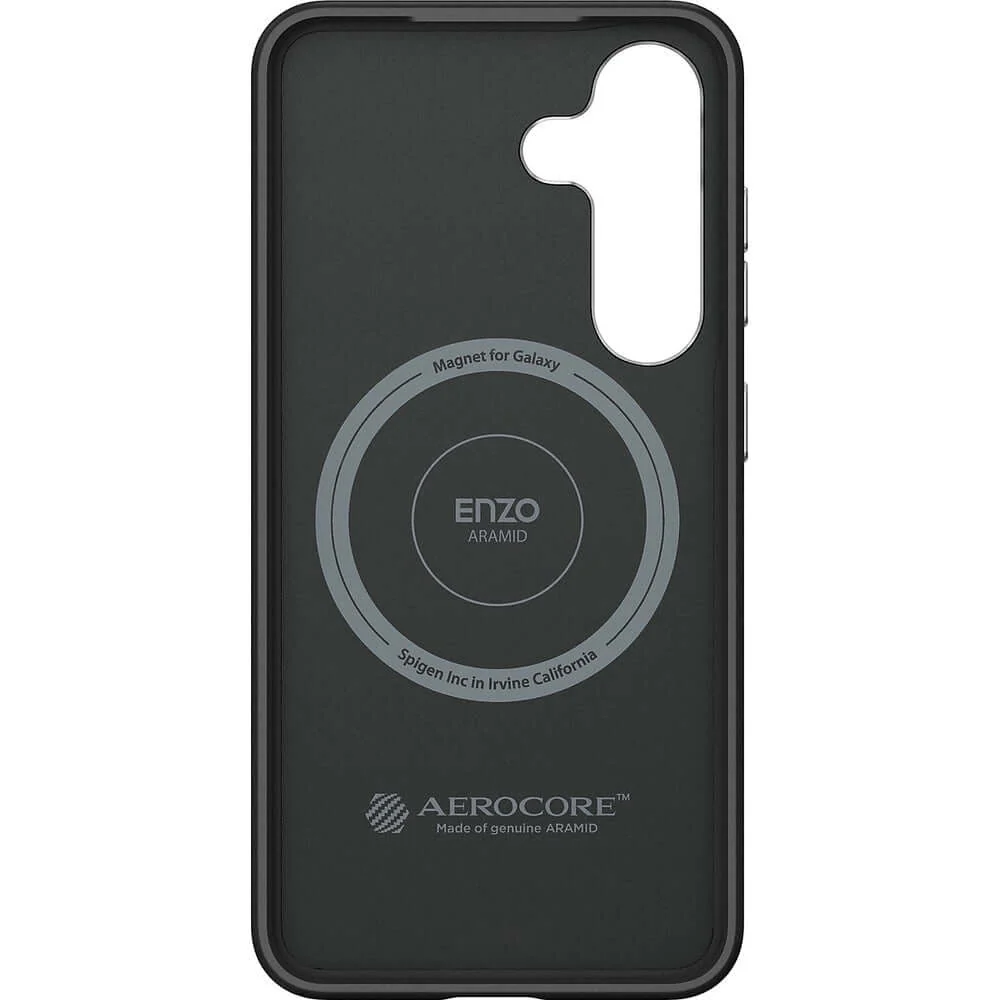 Magnetische-Handyhülle für Galaxy S25 Plus, Spigen Enzo Aramid, Schwarz-Silbern - Image 5
