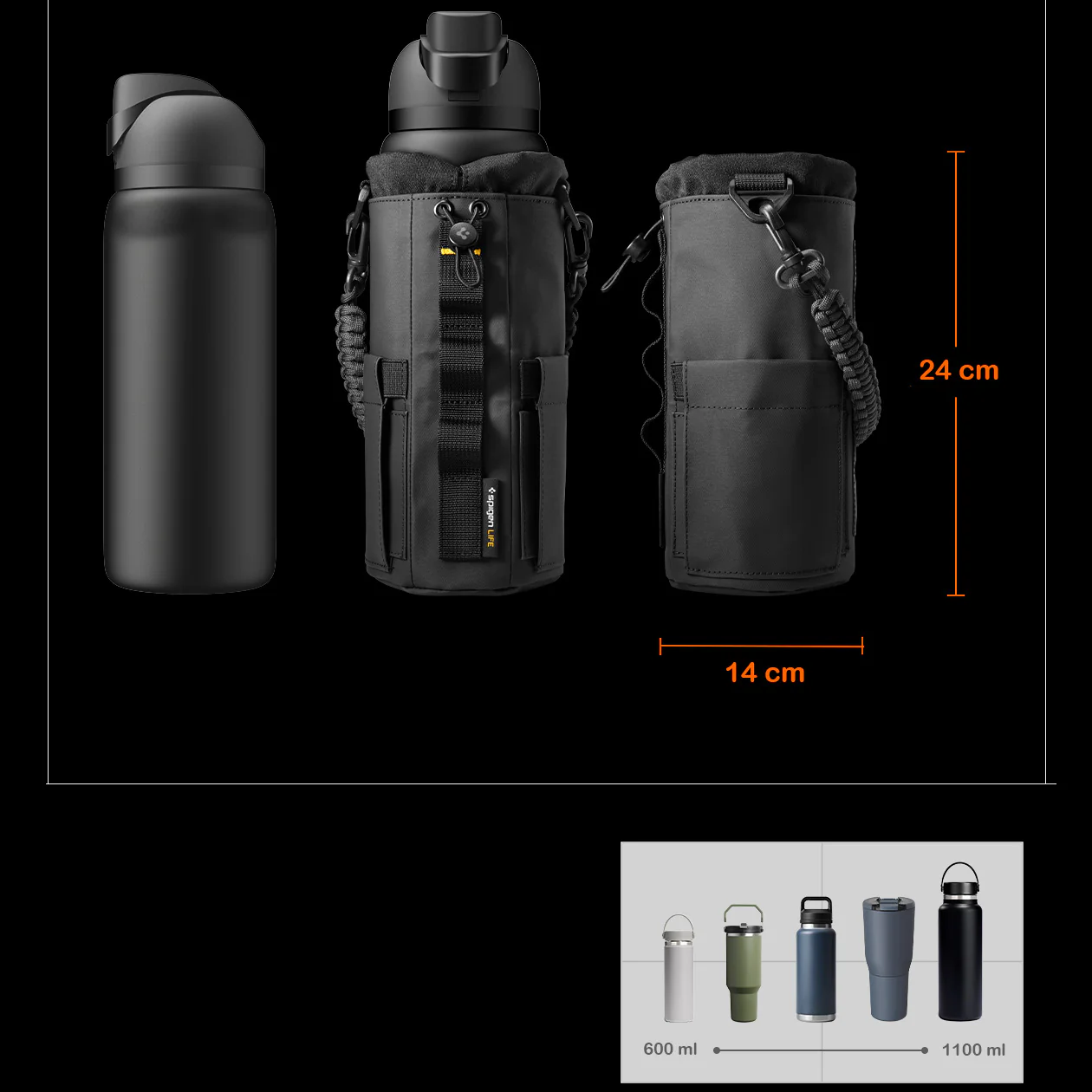 Magnetische Tasche für Flasche, Telefon, Schlüssel, Spigen Tumbler Holder Bag, Schwarz - Image 16
