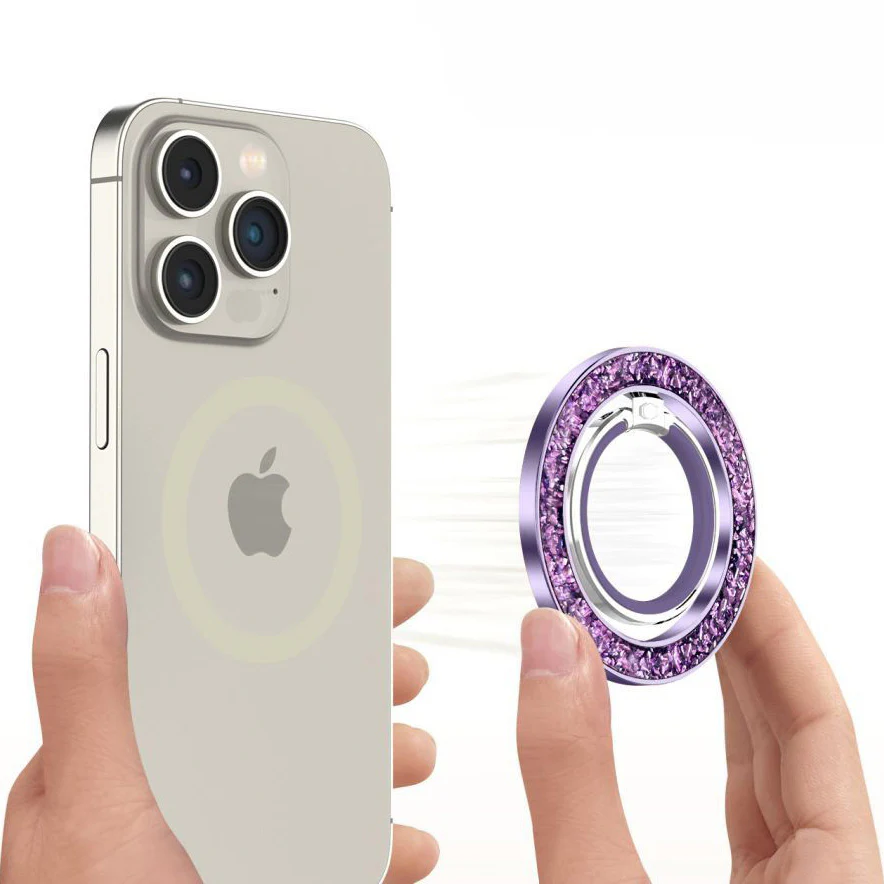 Magnetischer Fingerhalter, Tech-Protect MMR200 Magnetic Phone Ring mit MagSafe, Telefonhaler, Violett - Image 3