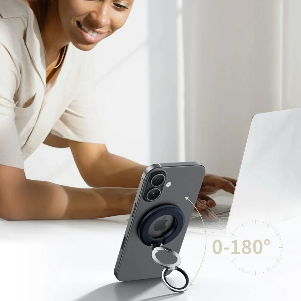 Magnetischer Fingerhalter, Tech-Protect MMR500 Magnetic MagSafe Ring, Telefonhaler, Dunkelblau - Image 4