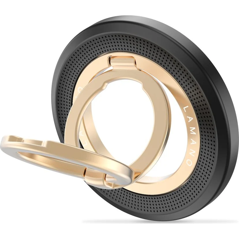 Magnetischer Fingerhalter, Tech-Protect MMR700 Magnetic MagSafe Ring, Telefonhaler, Schwarz-Golden