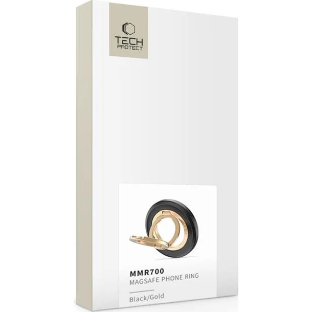 Magnetischer Fingerhalter, Tech-Protect MMR700 Magnetic MagSafe Ring, Telefonhaler, Schwarz-Golden - Image 7