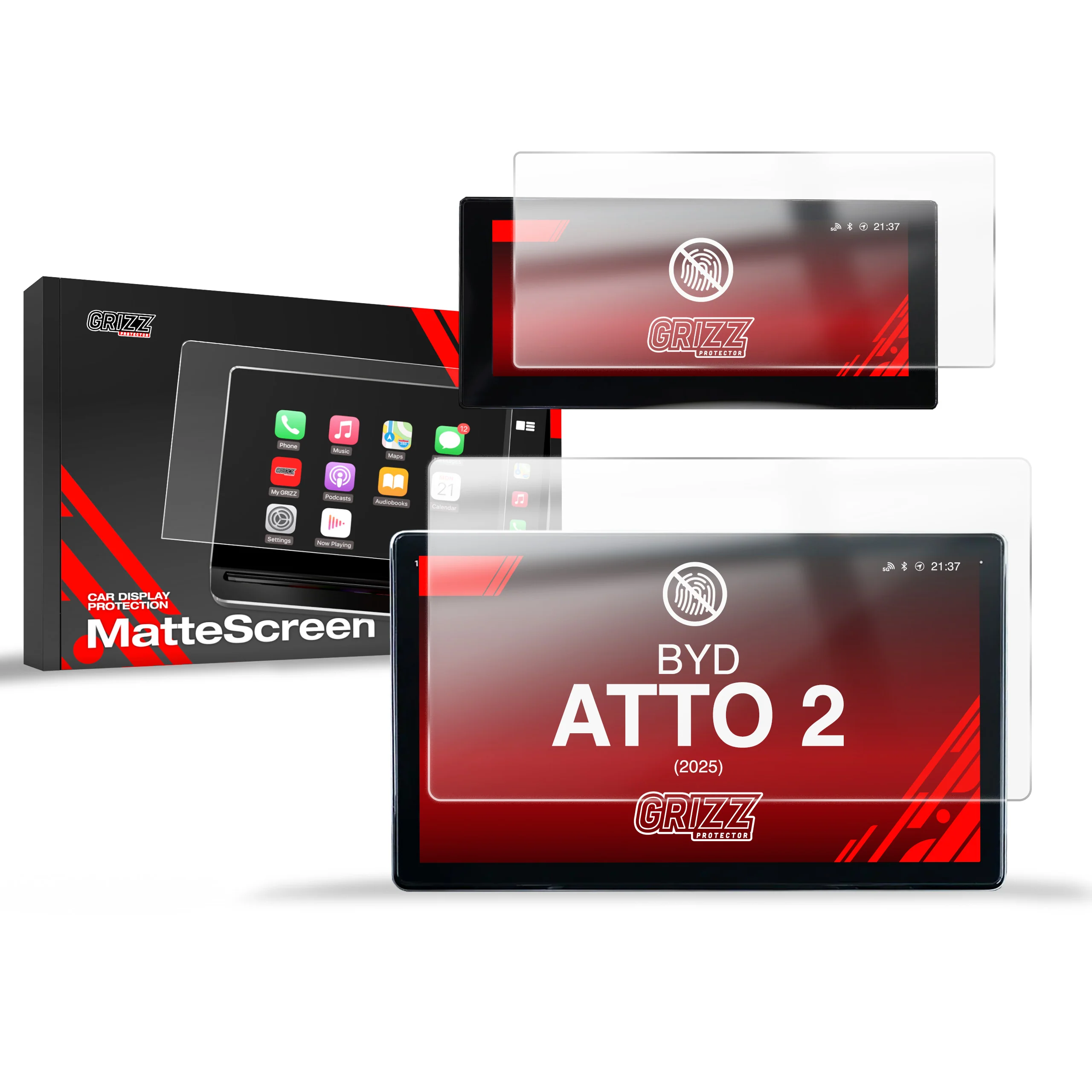 Matte Autodisplayfolie 2in1 für BYD ATTO 2 10,1" (2025), Grizz Protector