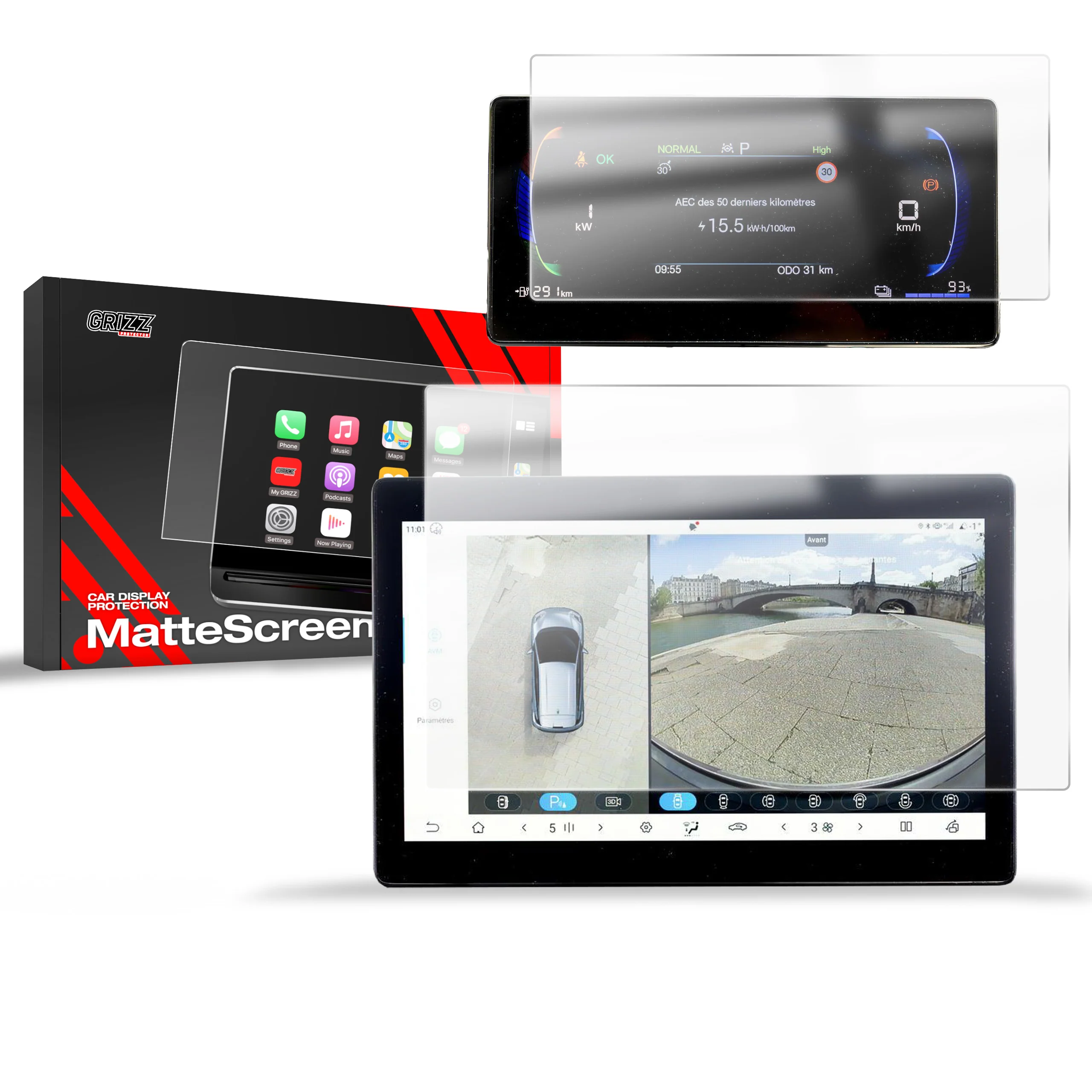 Matte Autodisplayfolie 2in1 für BYD Dolphin Surf (2025), Grizz Protector - Image 8