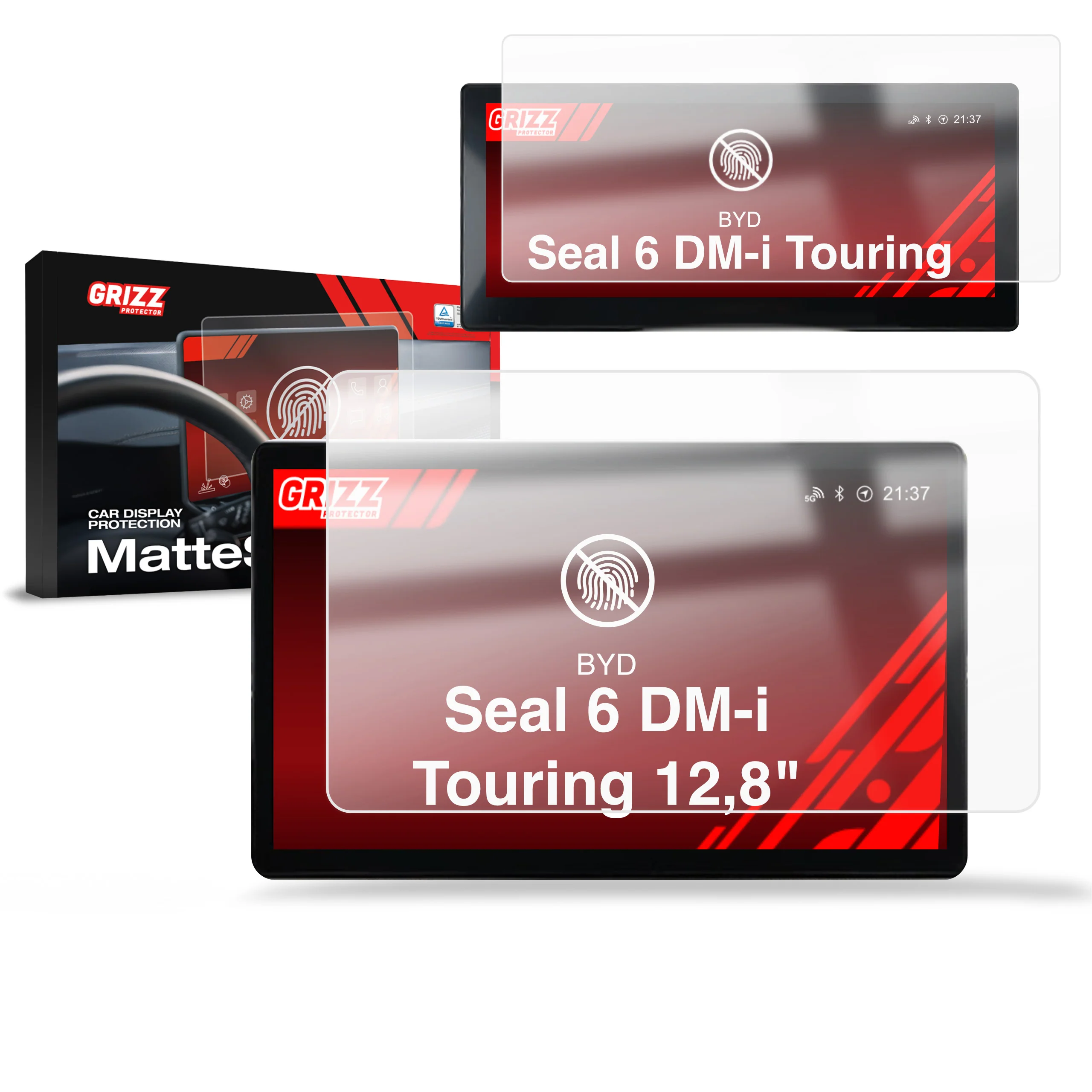 Matte Autodisplayfolie 2in1 für BYD Seal 6 DM-i Touring 12,8" (2025-2026), Grizz Protector