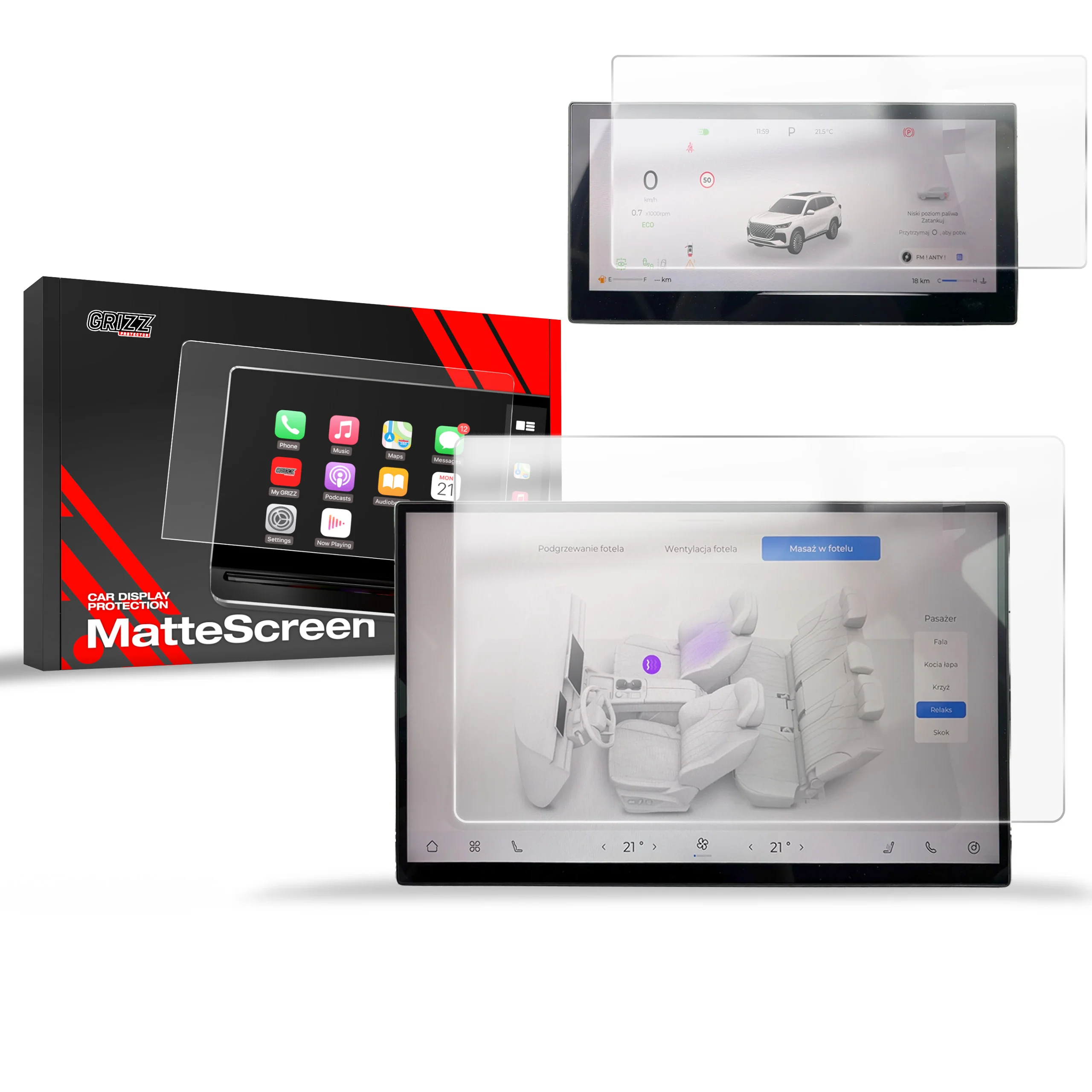 Matte Autodisplayfolie 2in1 für Chery Tiggo 8 15,6" (2025), Grizz Protector - Image 8