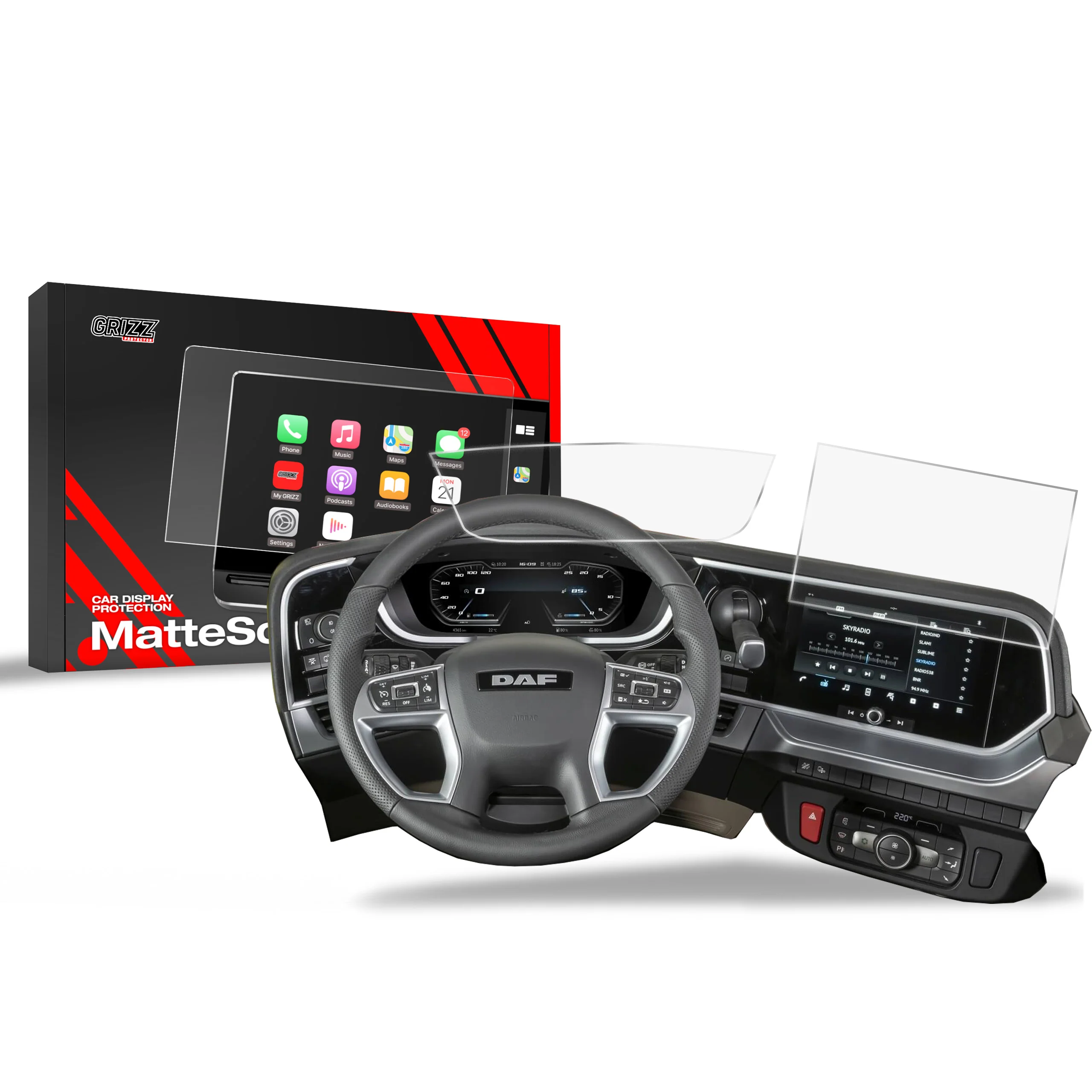 Matte Autodisplayfolie 2in1 für DAF XF NGD, Grizz Protector