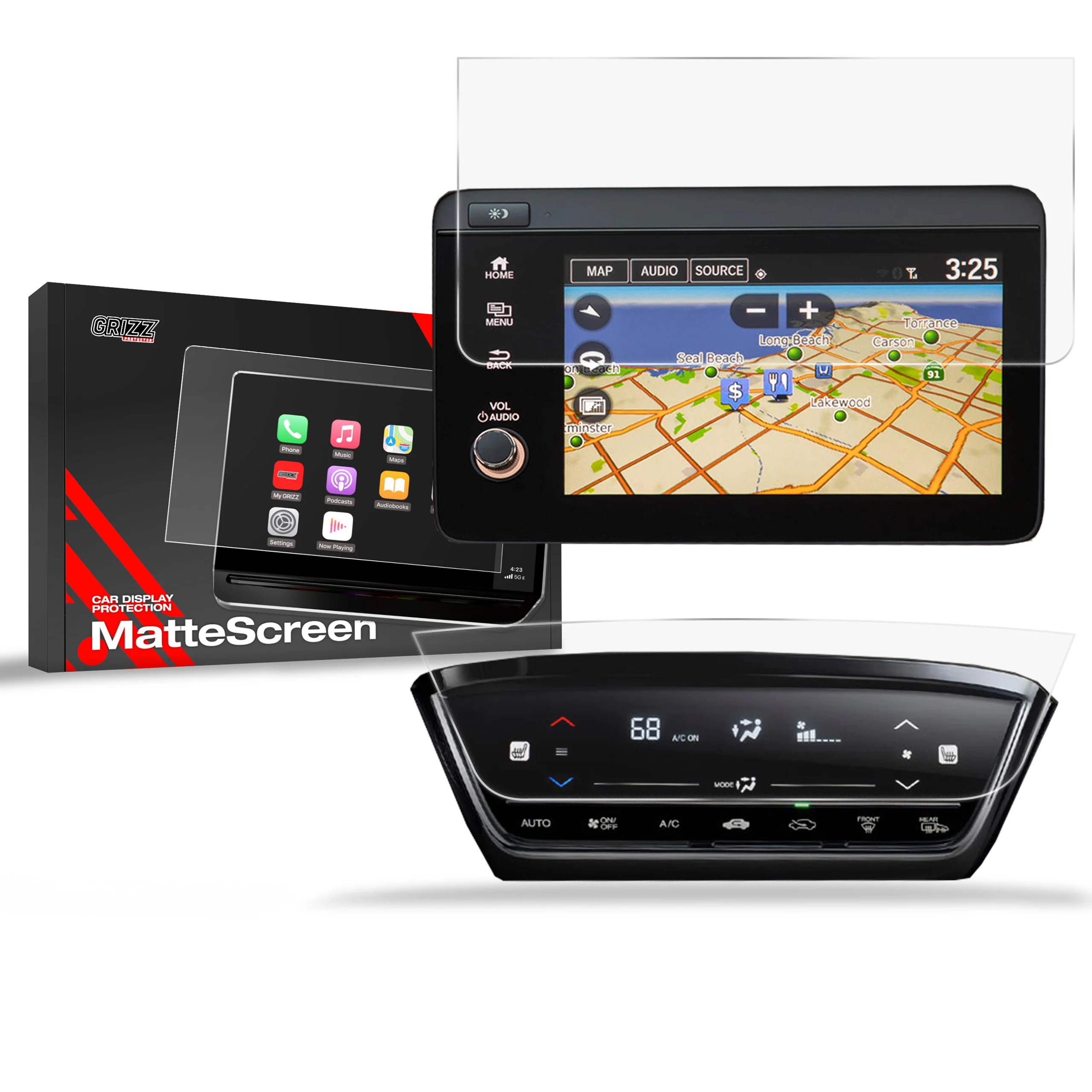 Matte Autodisplayfolie 2in1 für Honda HR-V 2 (2019-2022), Grizz Protector