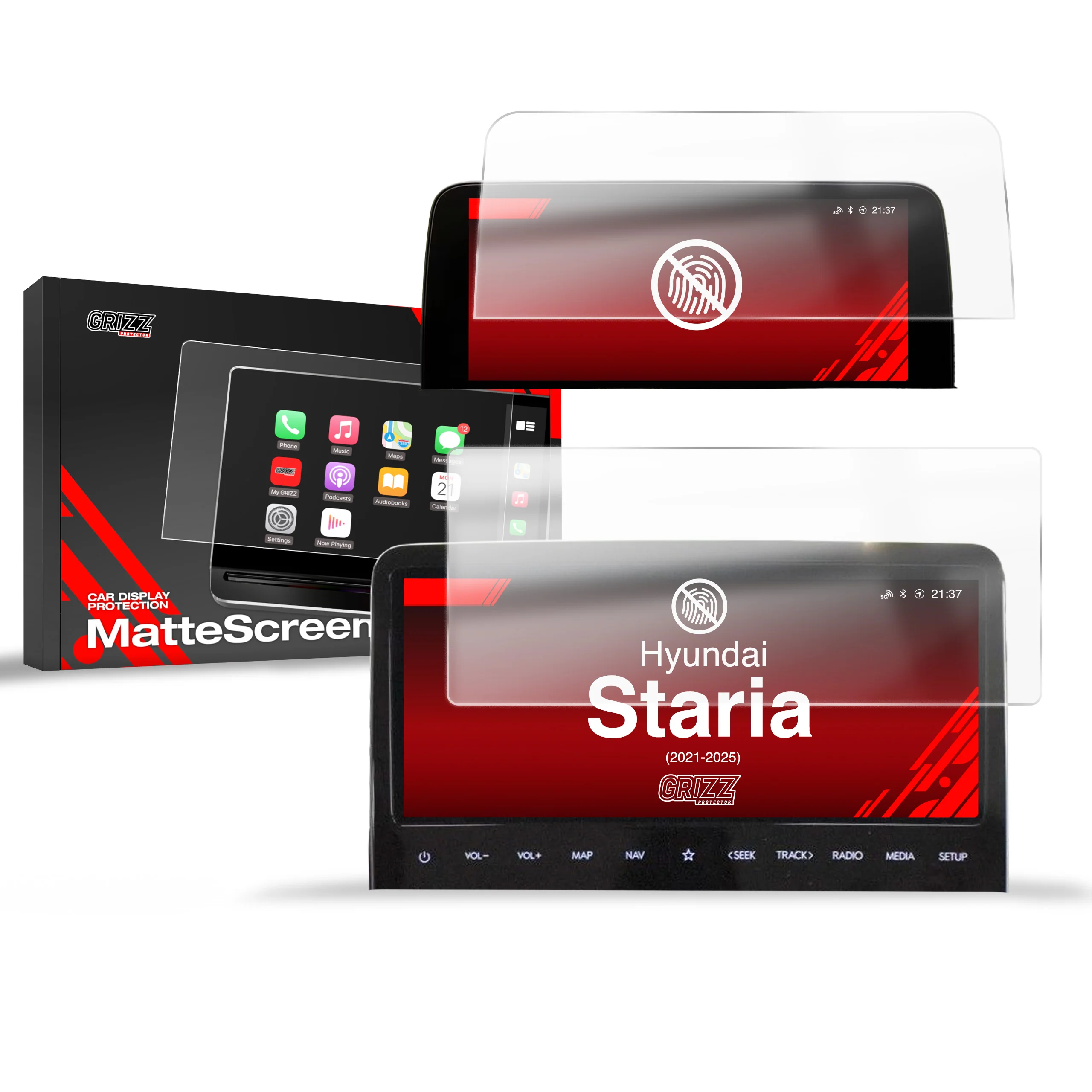 Matte Autodisplayfolie 2in1 für Hyundai Staria 10,25" (2021-2025), Grizz Protector