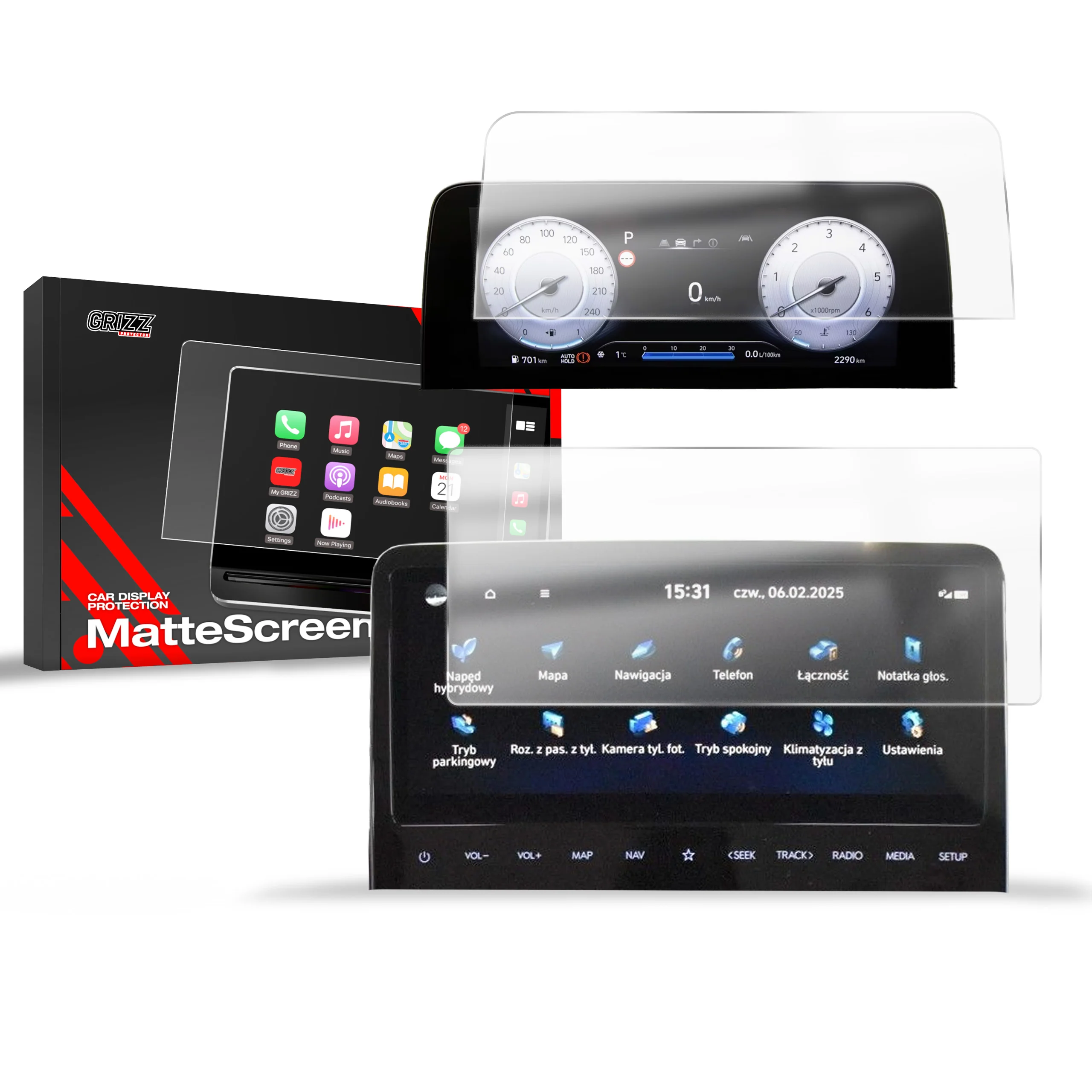 Matte Autodisplayfolie 2in1 für Hyundai Staria 10,25" (2021-2025), Grizz Protector - Image 8