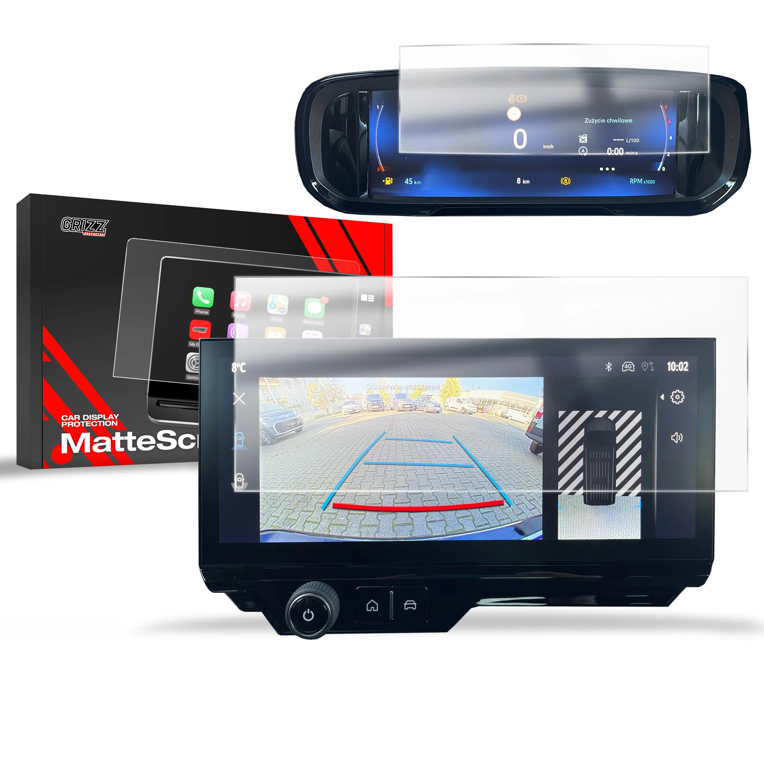 Matte Autodisplayfolie 2in1 für Opel Combo 4 10" (2023-2025), Grizz Protector