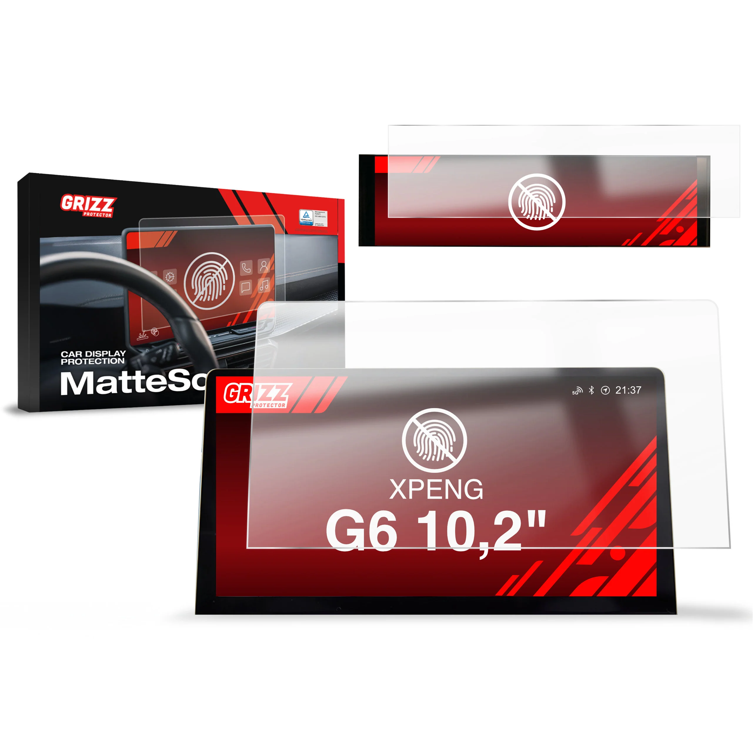 Matte Autodisplayfolie 2in1 für XPENG G6 10,2" (2023-2024), Grizz Protector