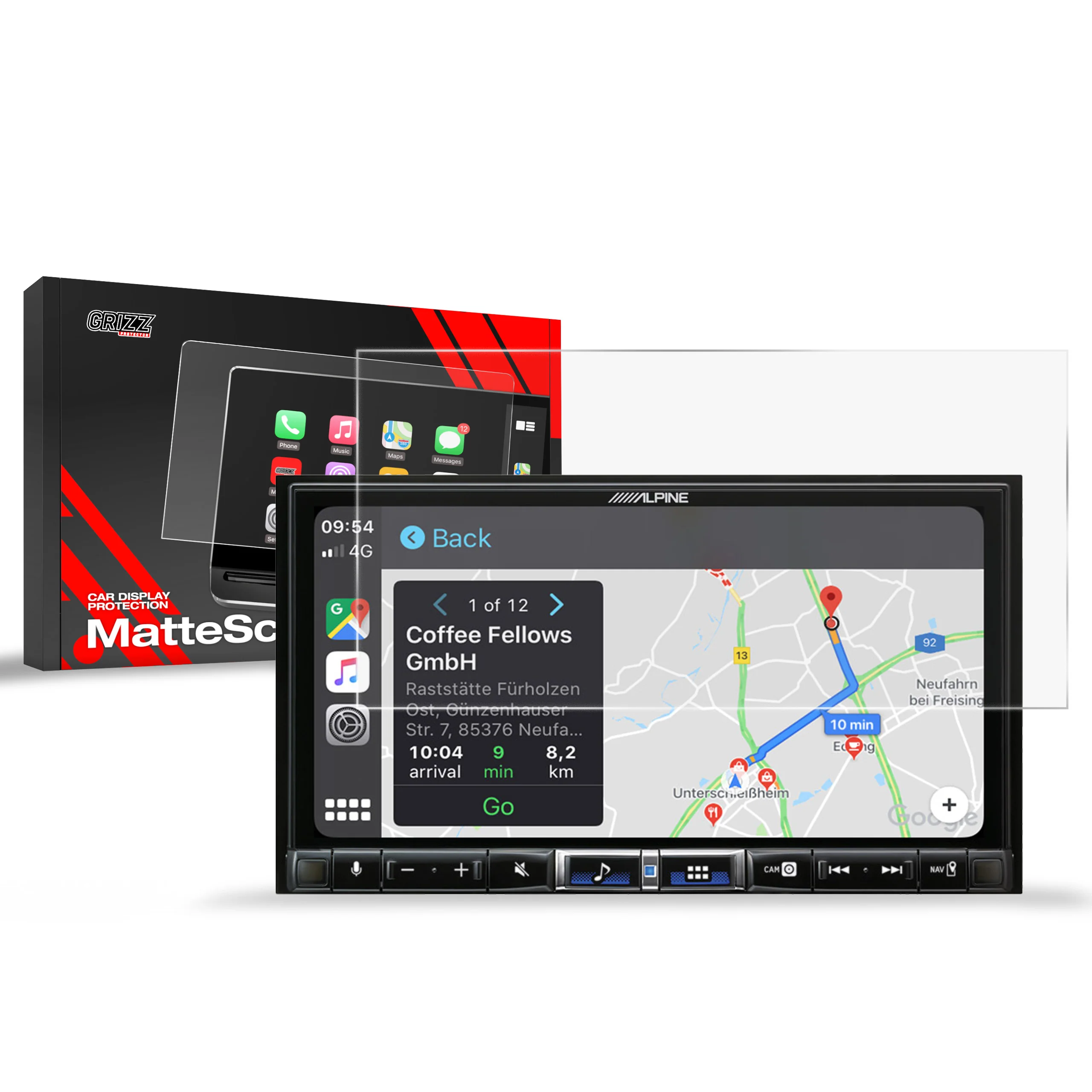 Matte Autodisplayfolie für Alpine iLX-705D, Grizz Protector