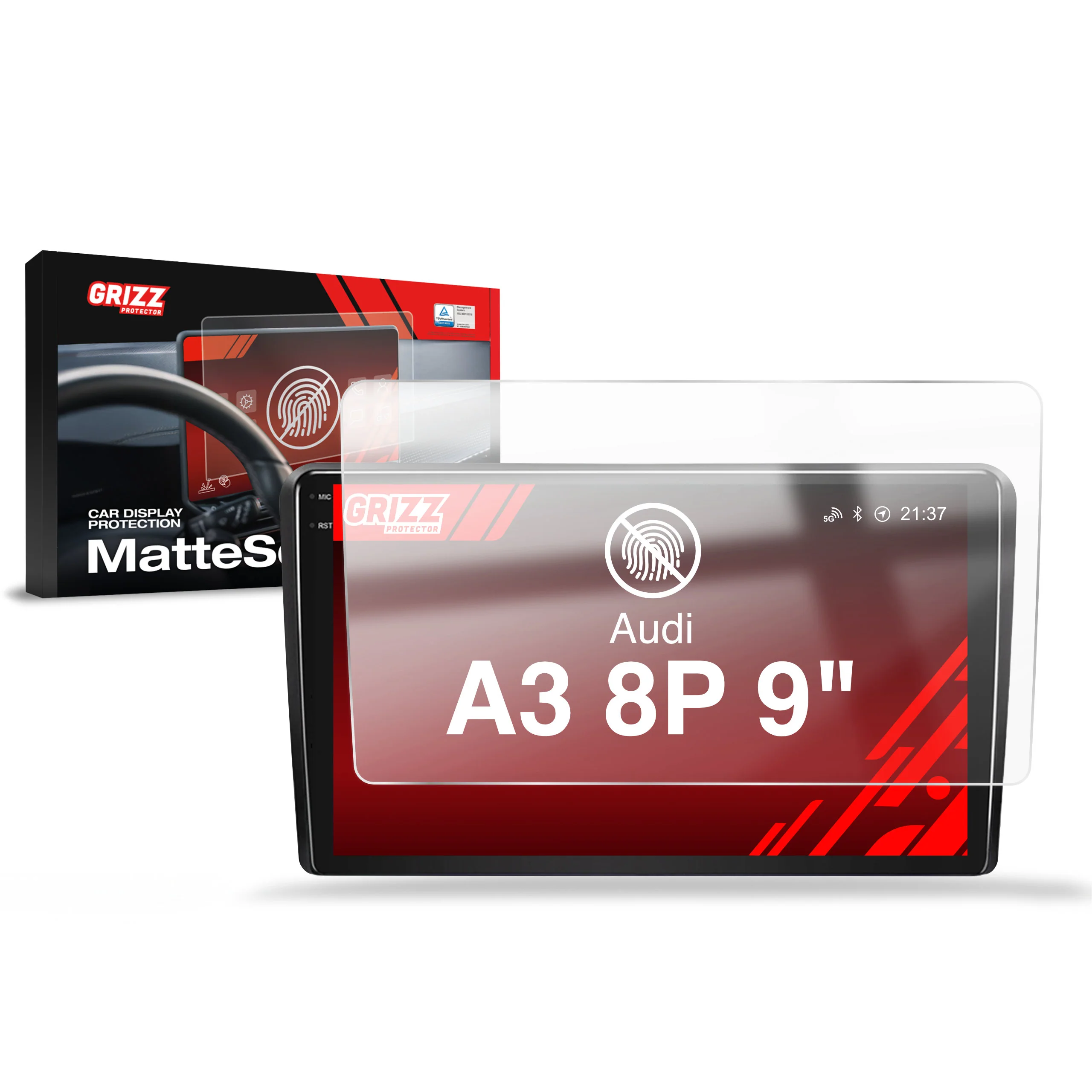 Matte Autodisplayfolie für Audi A3 8P Android Radio (2002-2013), Grizz Protector