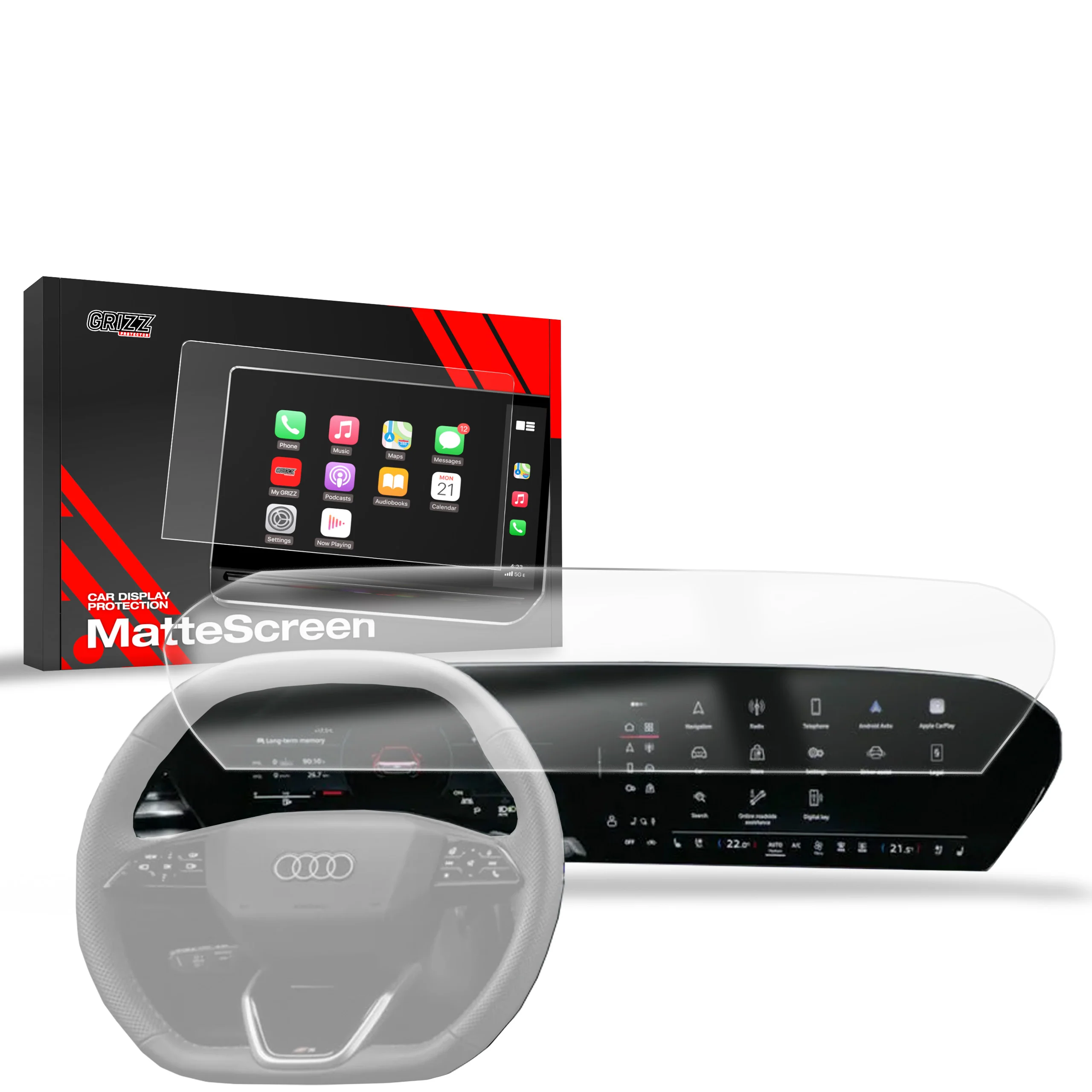 Matte Autodisplayfolie für Audi A6 e-tron 14,5" (2025), Grizz Protector - Image 8