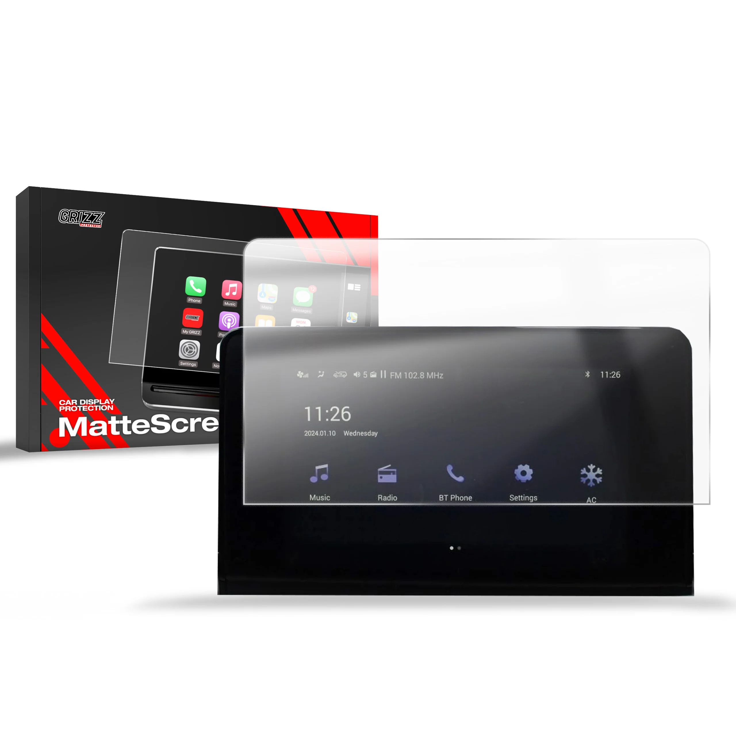 Matte Autodisplayfolie für BAIC BEIJING 3 8" (2024-2025), Grizz Protector