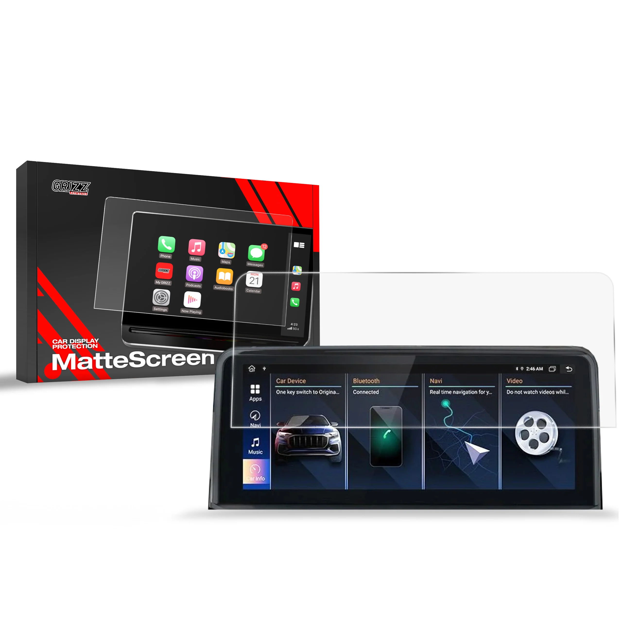 Matte Autodisplayfolie für BMW 1 F20 8,8" (2011-2019), Grizz Protector