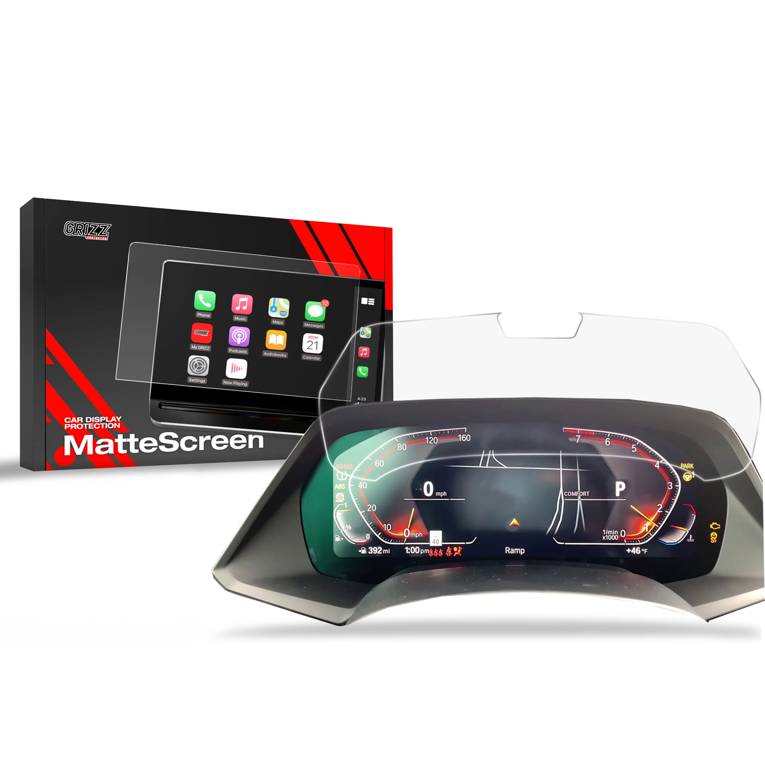 Matte Autodisplayfolie für BMW 6 G32 Live Cockpit Sensor 12,3" (2017-2023), Grizz Protector