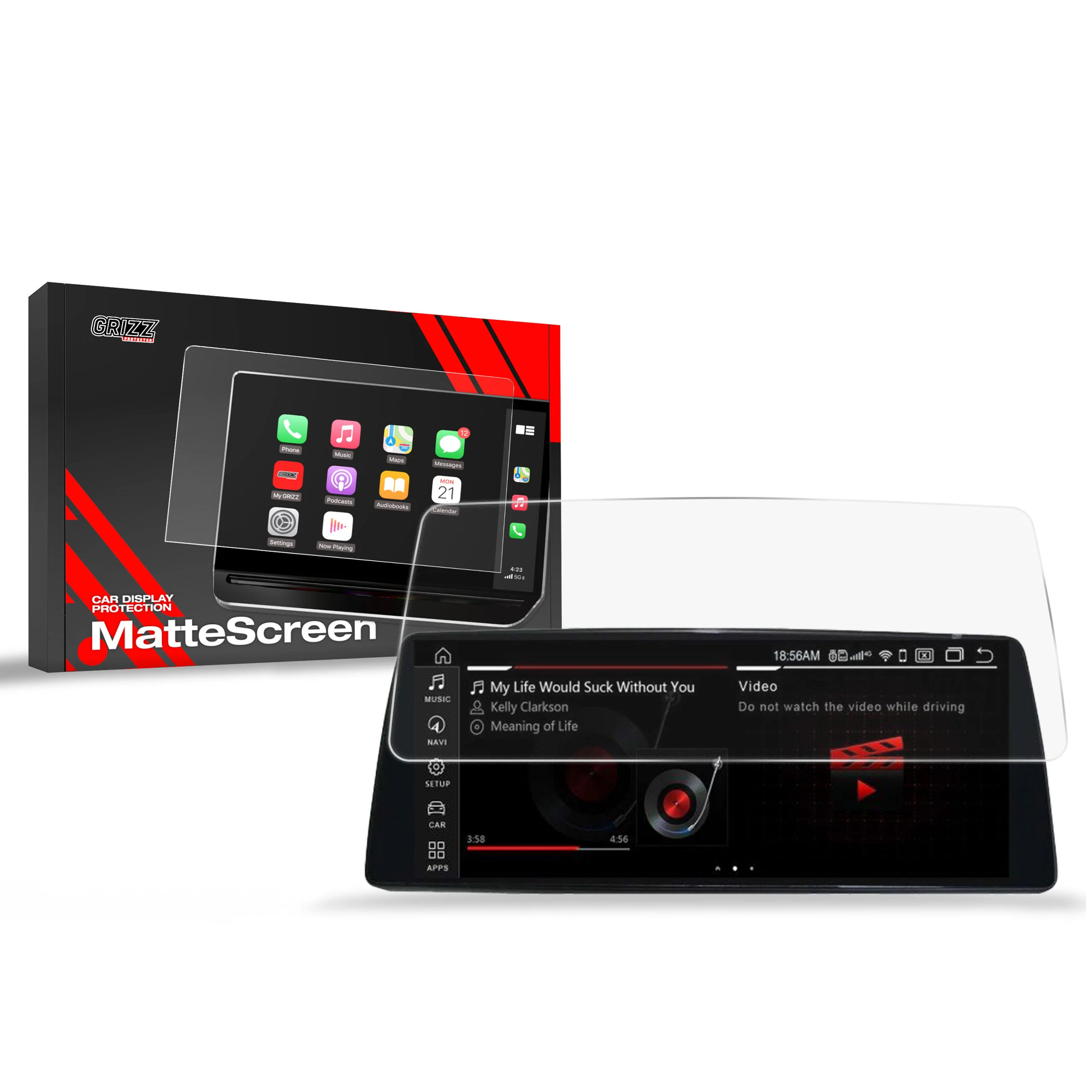 Matte Autodisplayfolie für BMW 6 GT G32 12,25" (2020-2023), Grizz Protector