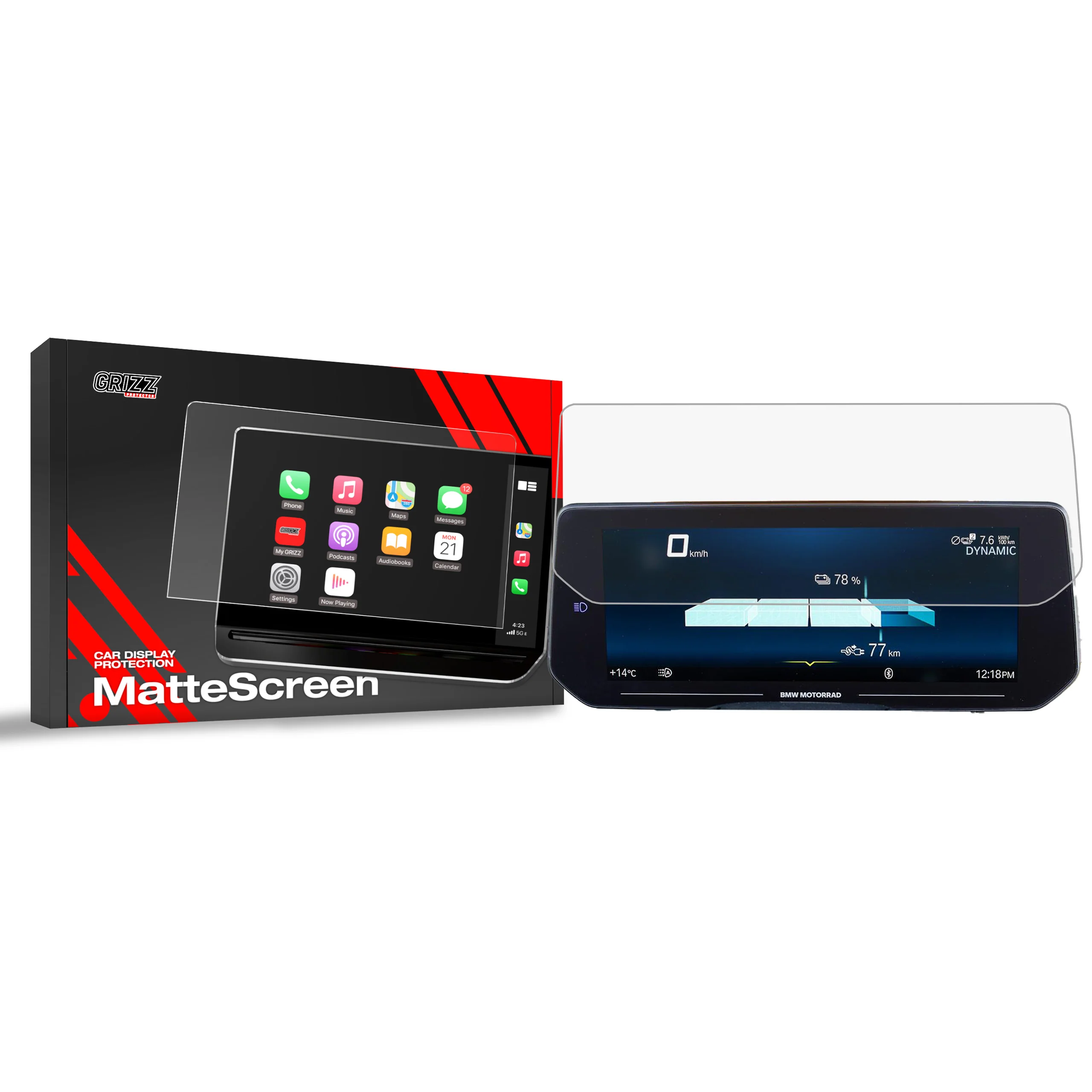 Matte Autodisplayfolie für BMW CE 04 10,25" TFT (2022-2025), Grizz Protector