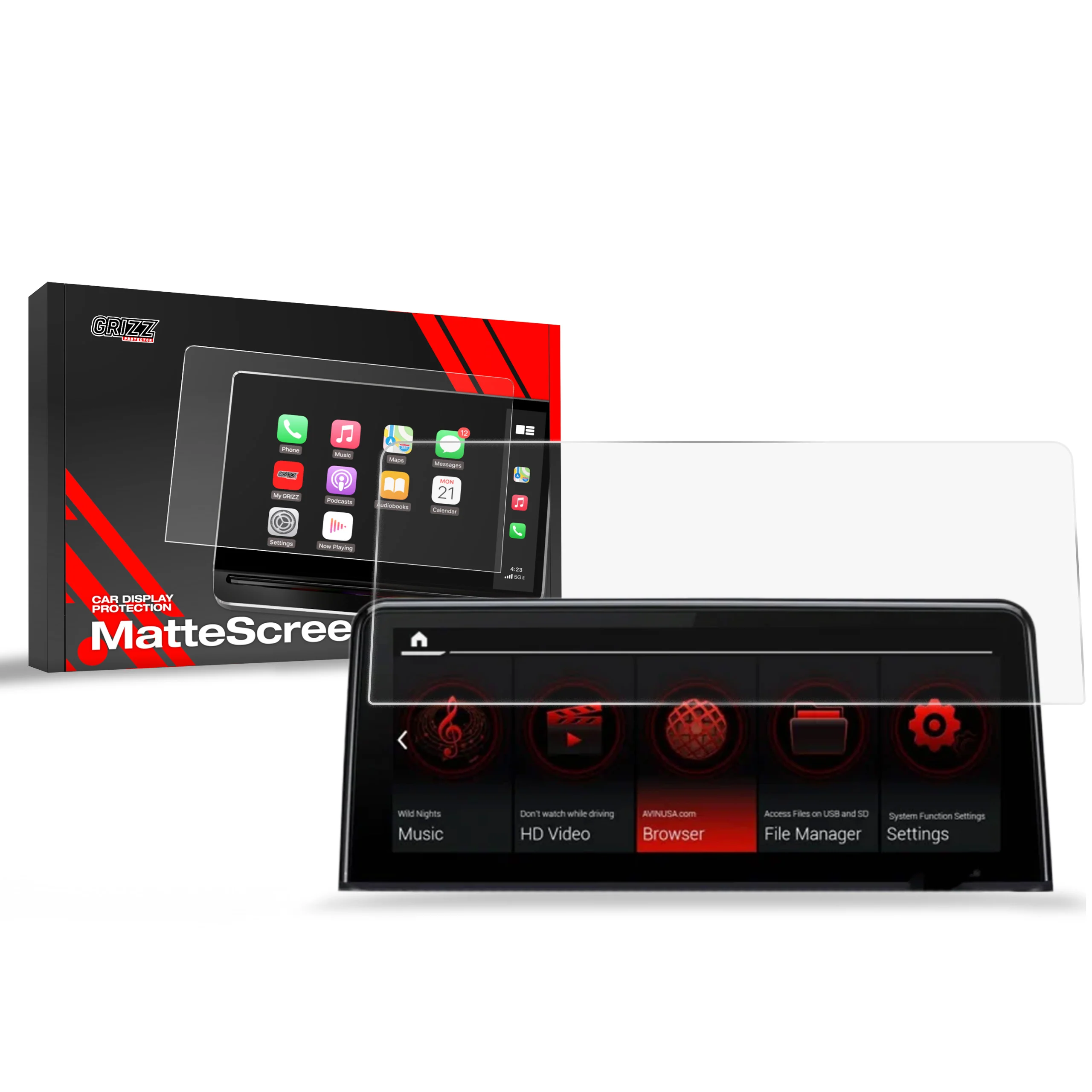 Matte Autodisplayfolie für BMW X4 G02 12.3" (2021-2025), Grizz Protector