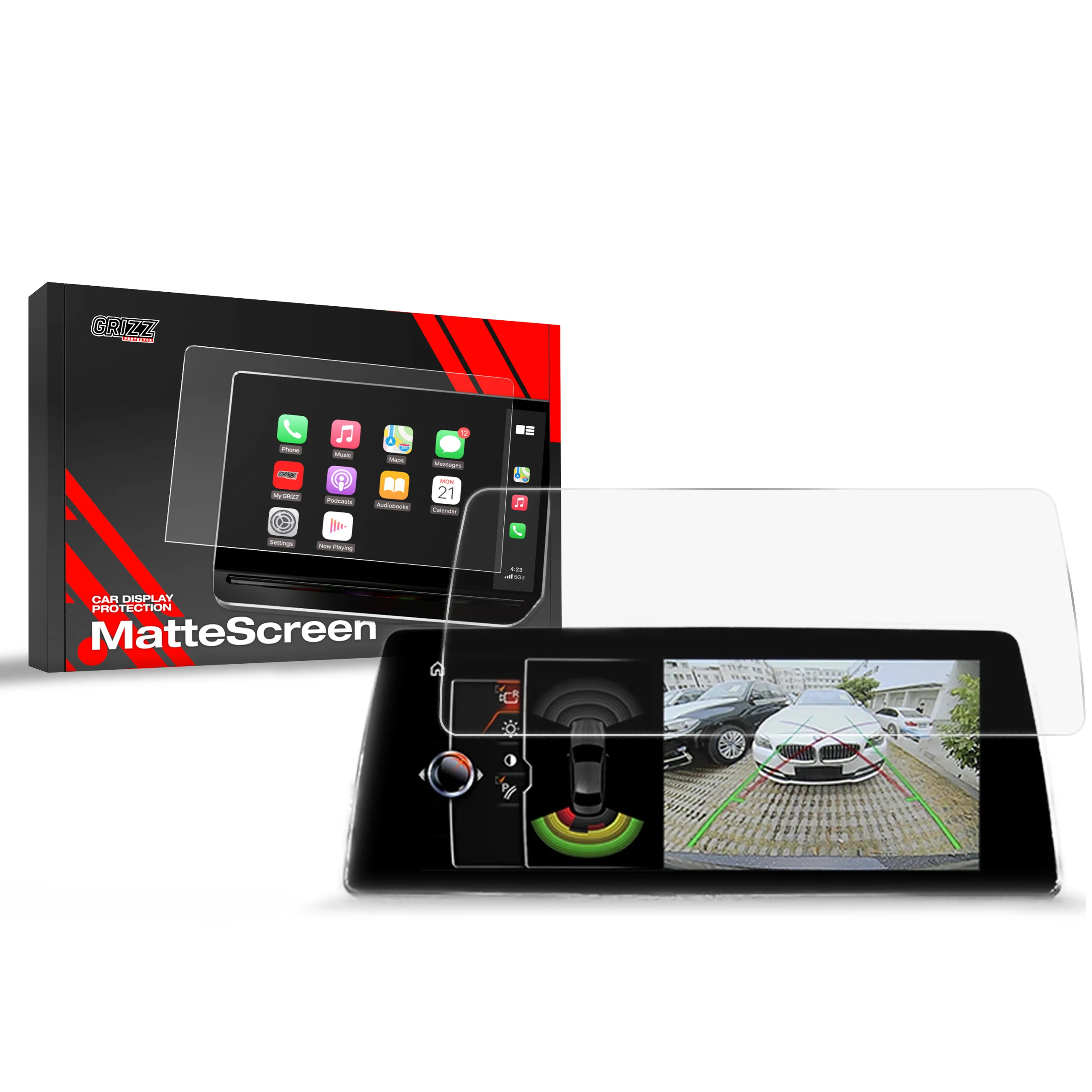 Matte Autodisplayfolie für BMW X6 F16 10,2" (2014-2019), Grizz Protector